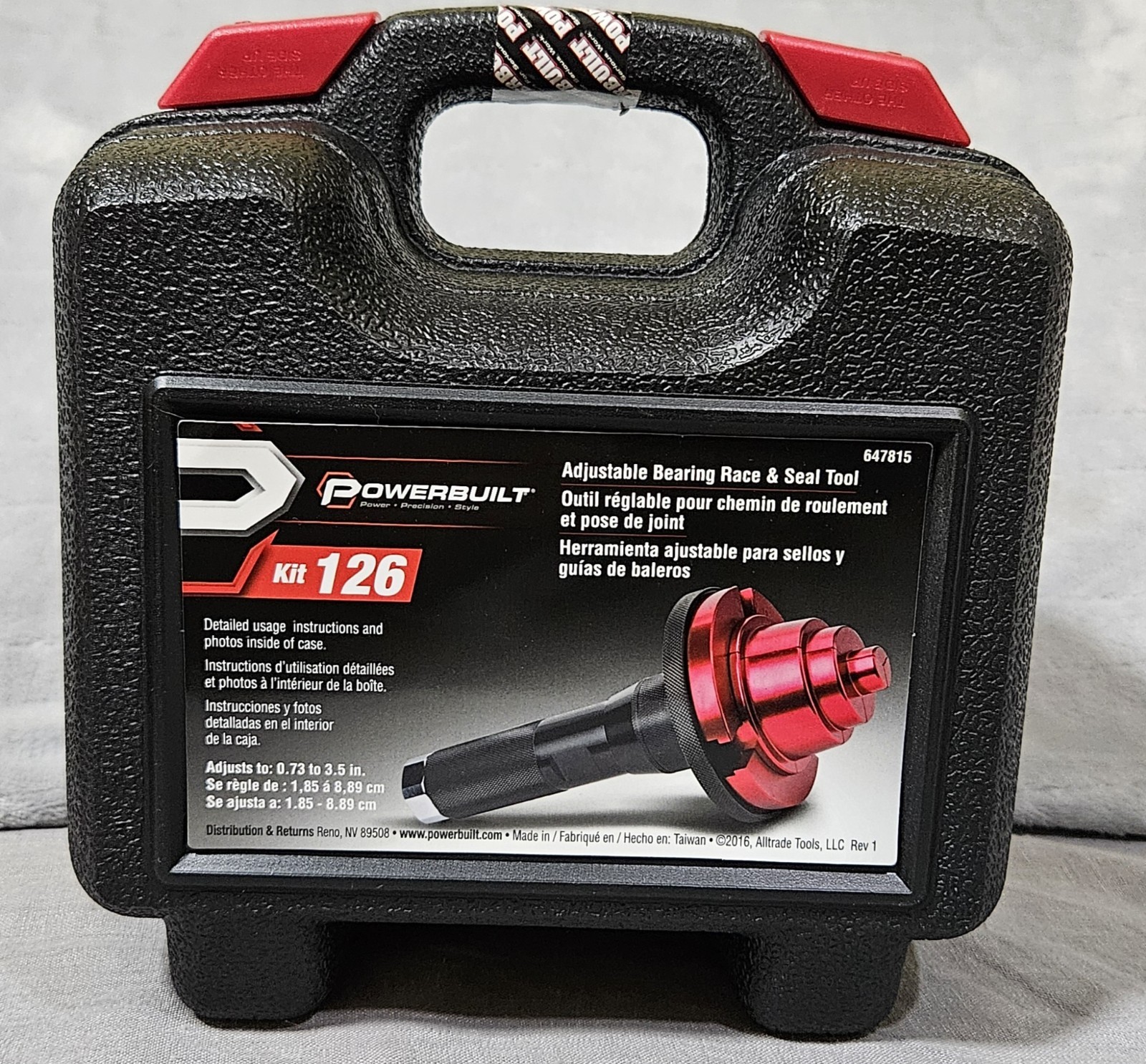 Powerbuilt Adjustable Bearing Race & Seal Tool Kit 126 647815 Sealed