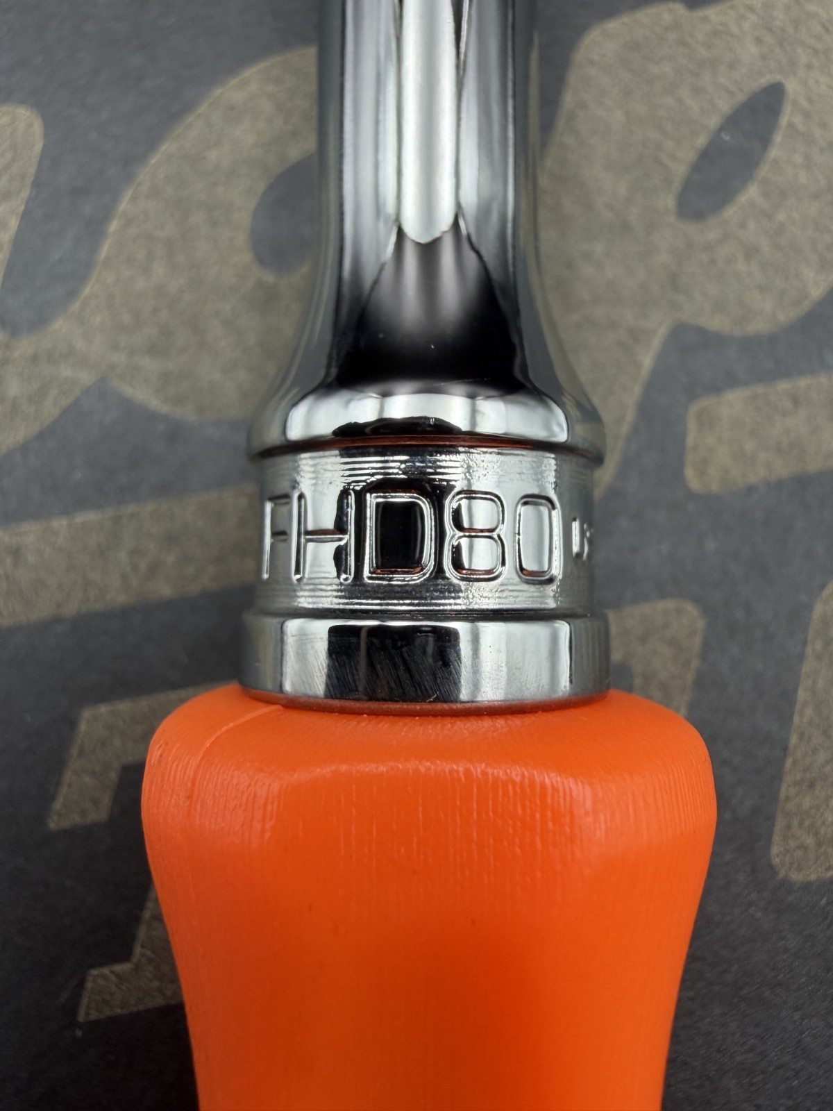 Snap-on FHD80 NOS NON-USA Stamped Head ORANGE 3/8″ Dr Hard Grip Ratchet