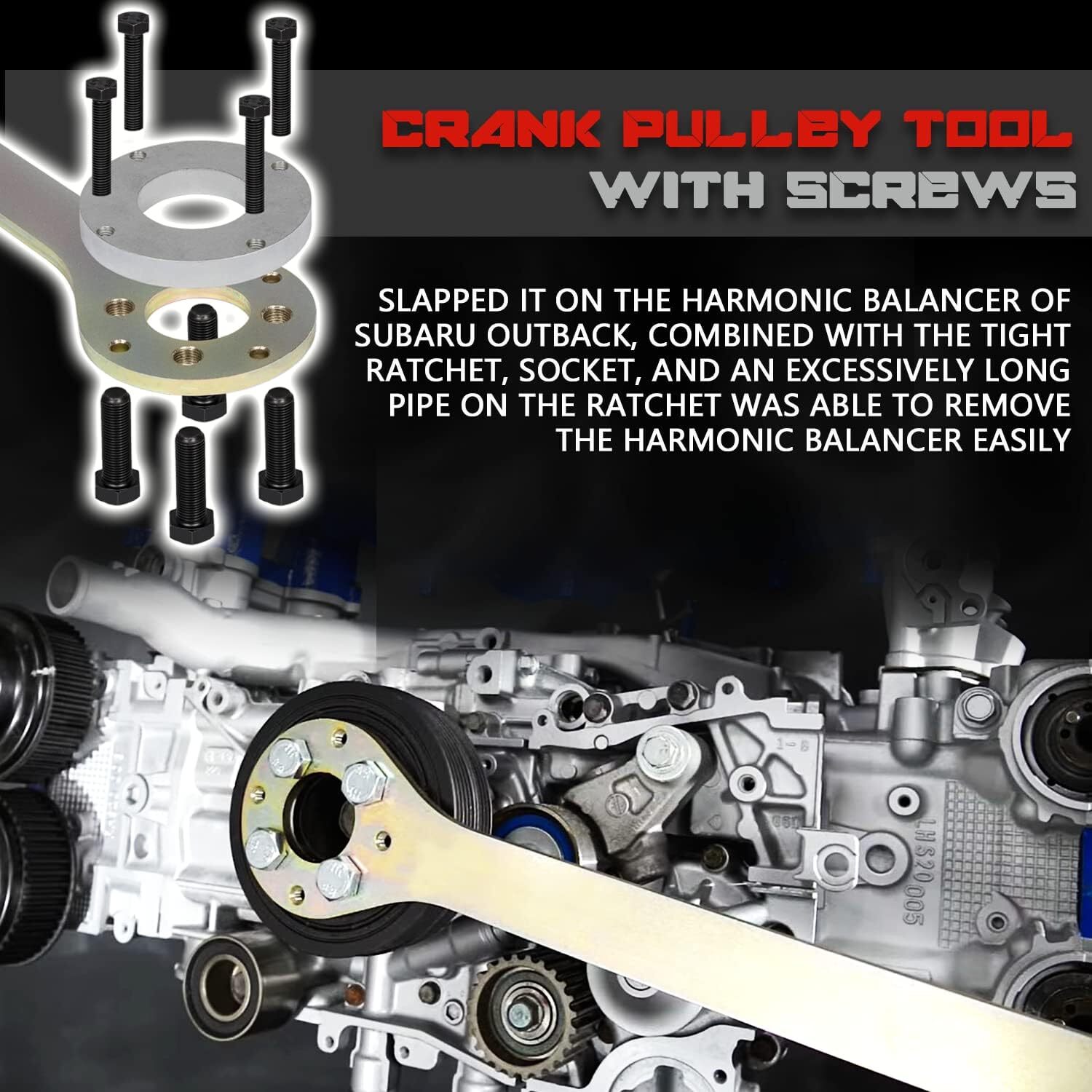 Crank Pulley & Intake/Exhaust Cam Sprocket Tool & Camlock Tool Kit For Subaru