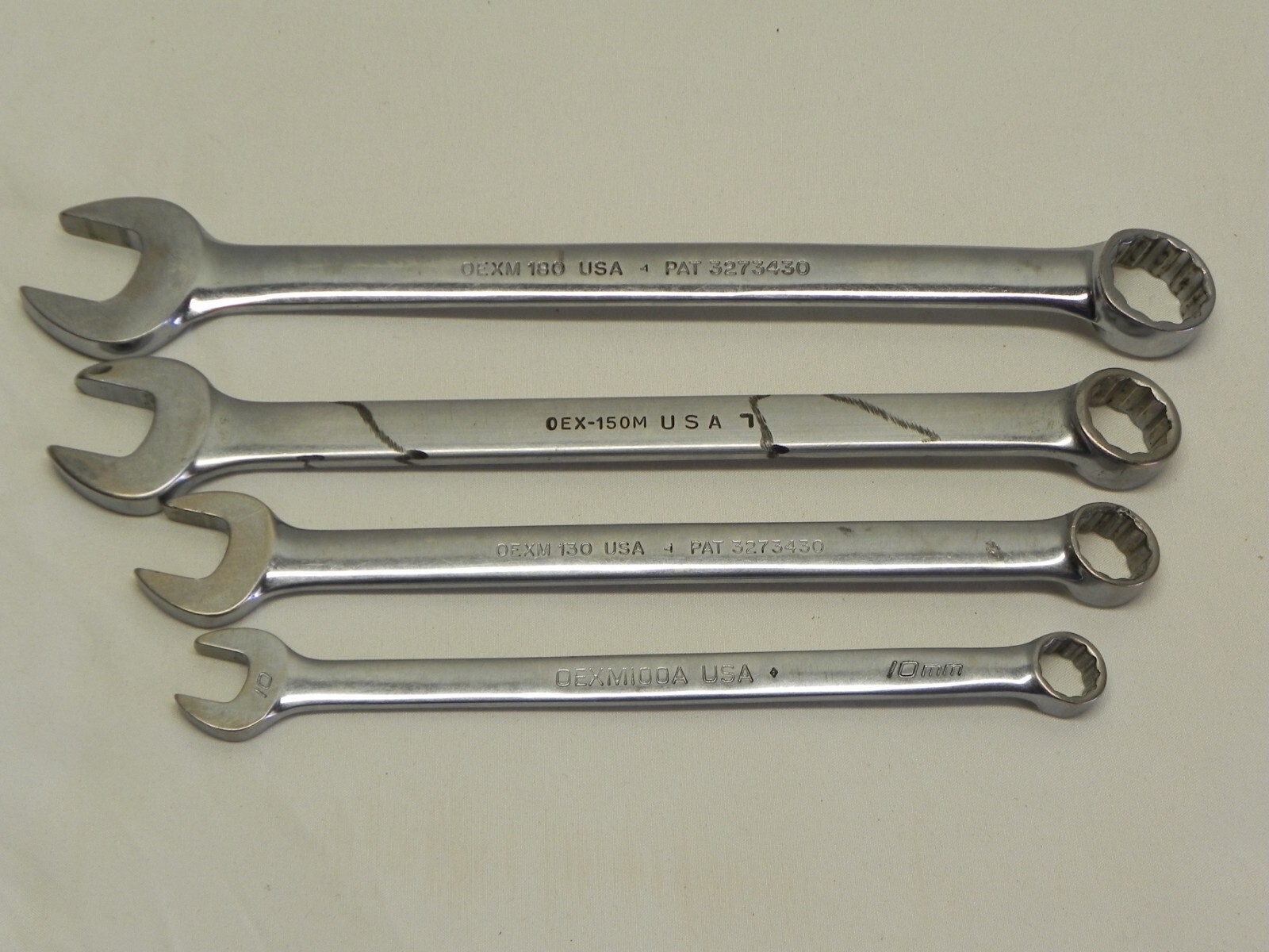 Snap-On 4 Piece 12 Pt Metric Flank Drive Combination Wrenches OEXM Series