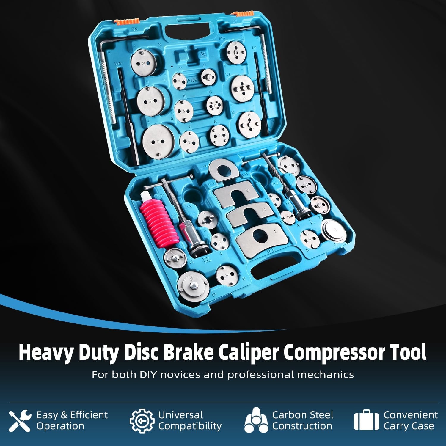 35pcs Disc Brake Caliper Tool Kit Brake Piston Caliper Compressor Rewind Tool