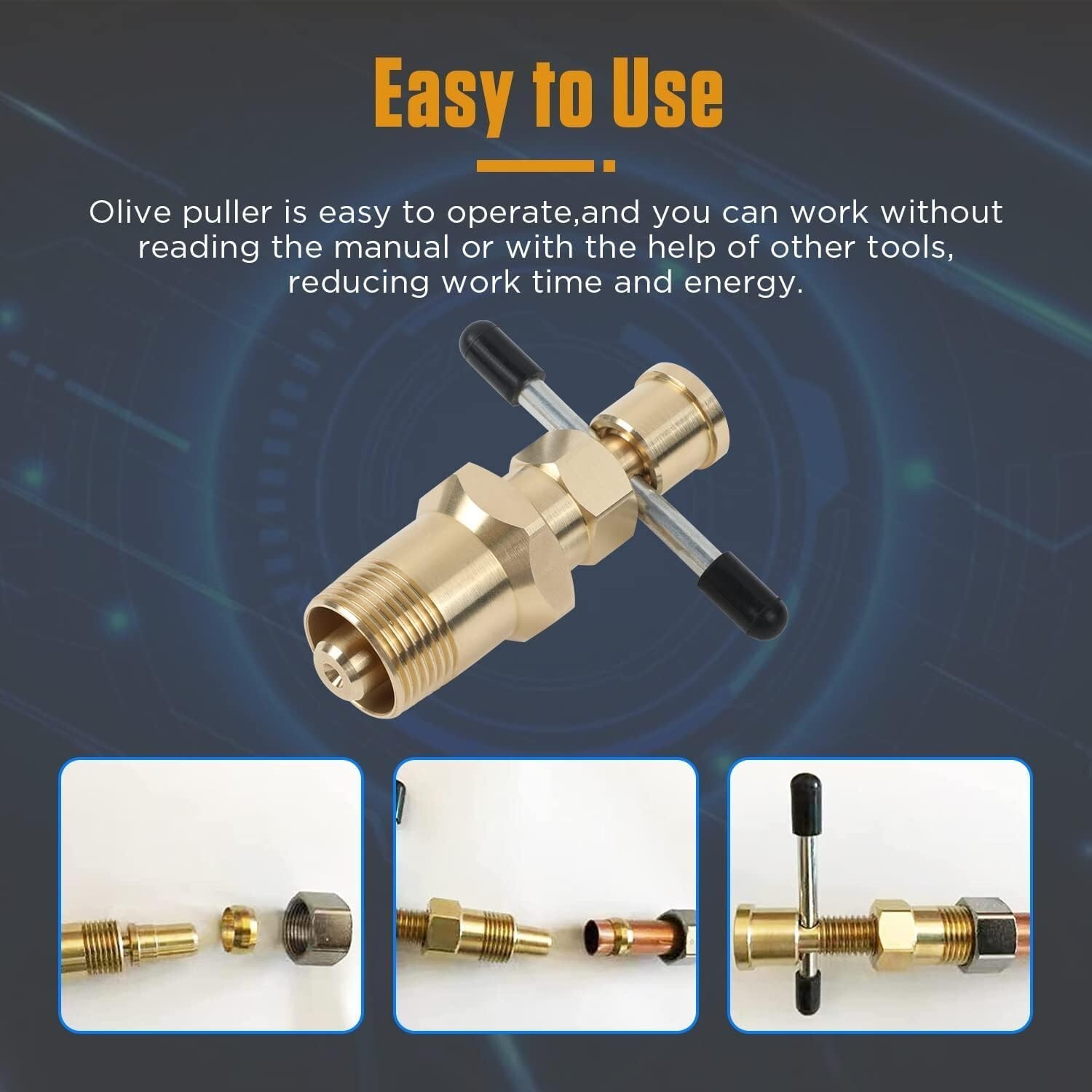 Brass Pipe Olive Fitting Thread Remover 1/2» & 3/4» Ferrule Sleeve Puller Tool