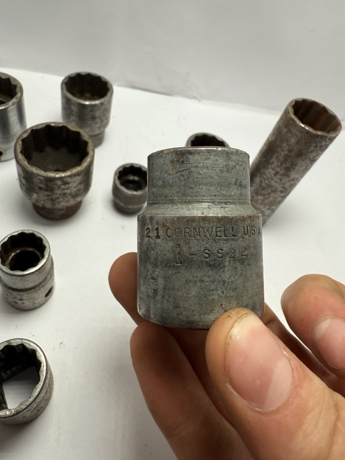 Lot Of 18 Cornwell 12 Point 6 Point 1/2 3/8 Sockets Vintage Different Sizes