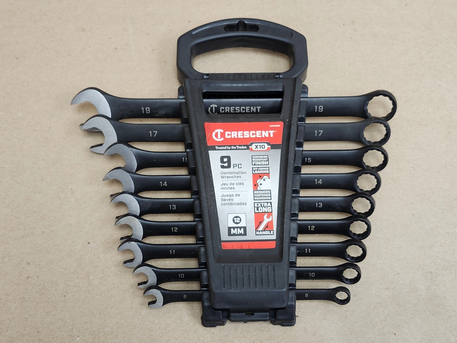 Crescent CCWS9BM X10 12 Point Metric Combination Wrench Set 9 pc
