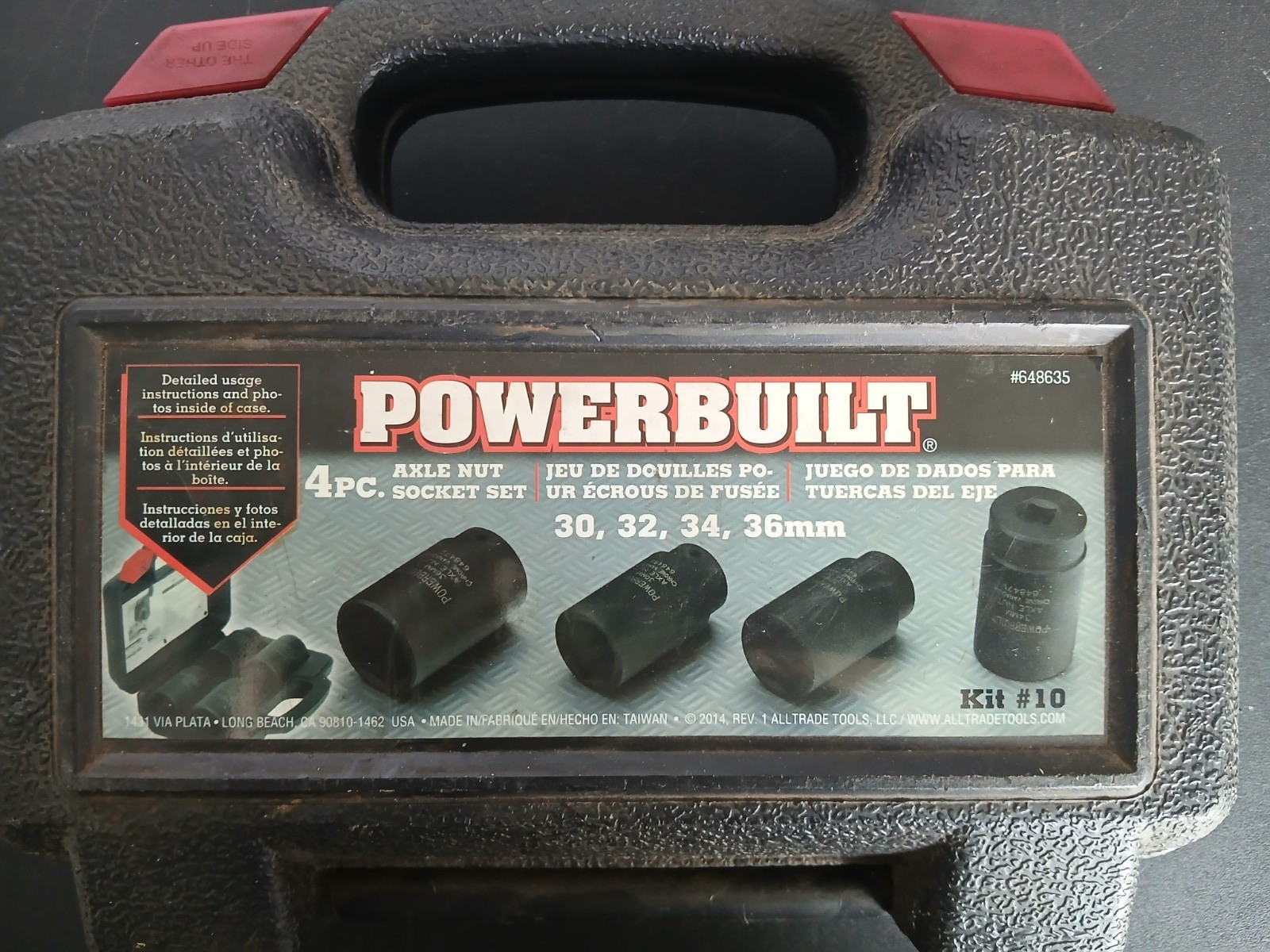 Powerbuilt 4 Pc Axle Nut Impact Socket Set 30mm 32mm 34mm 36mm Kit #10 648635