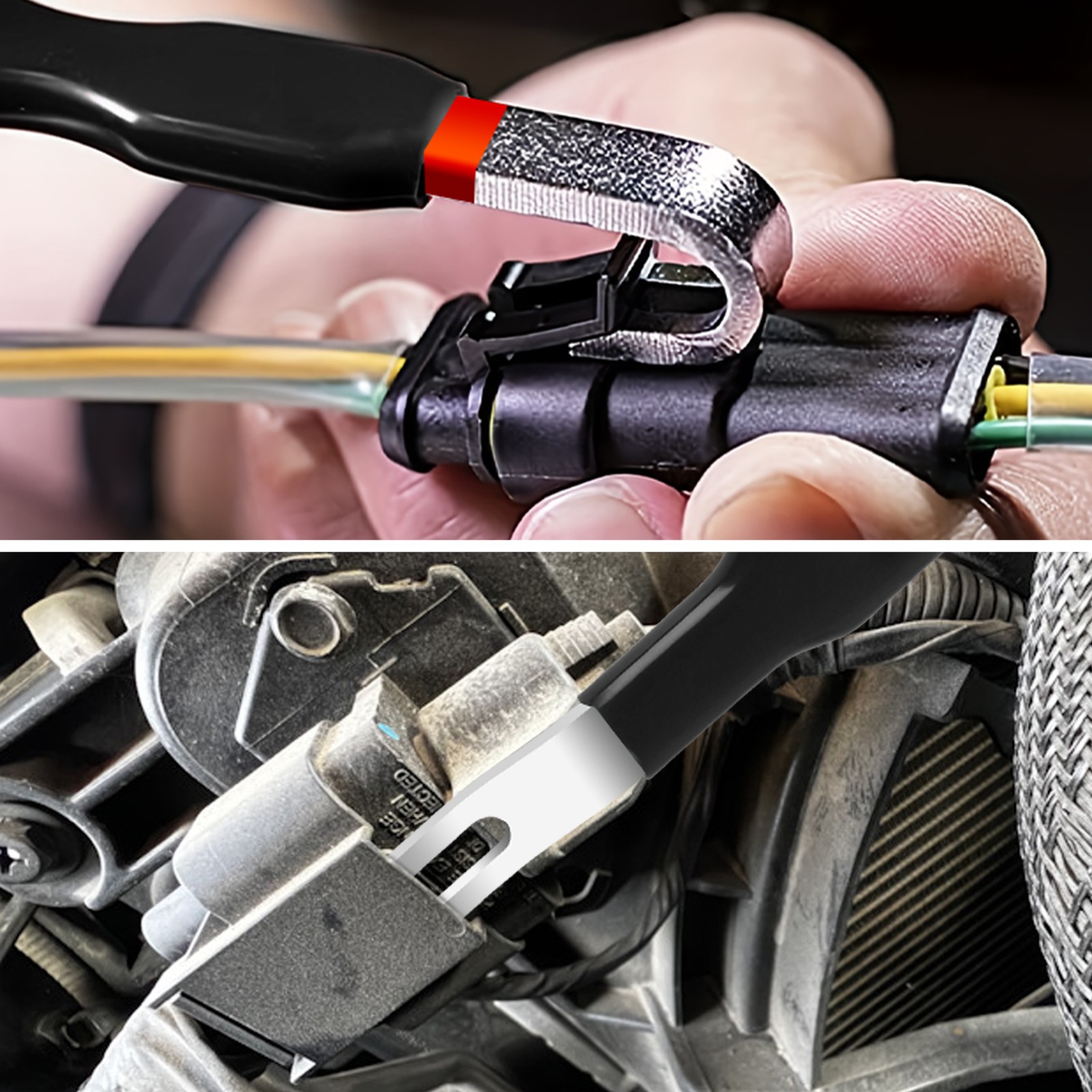 Electrical Disconnect Pliers Set Straight & 60° Angled Fuel Line Connector Tool