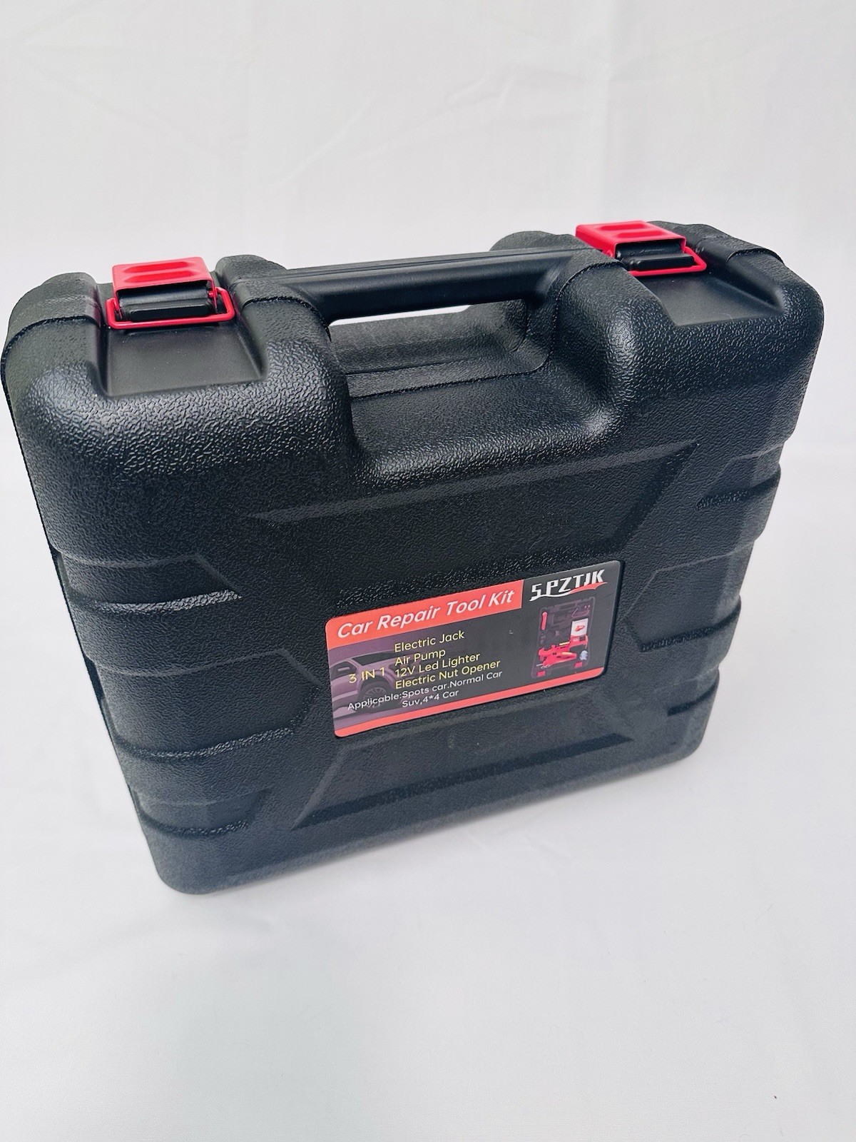 Portable Car Repair Tool Kit – Incl. Jack, Air Pump, Electric Wrench & Light