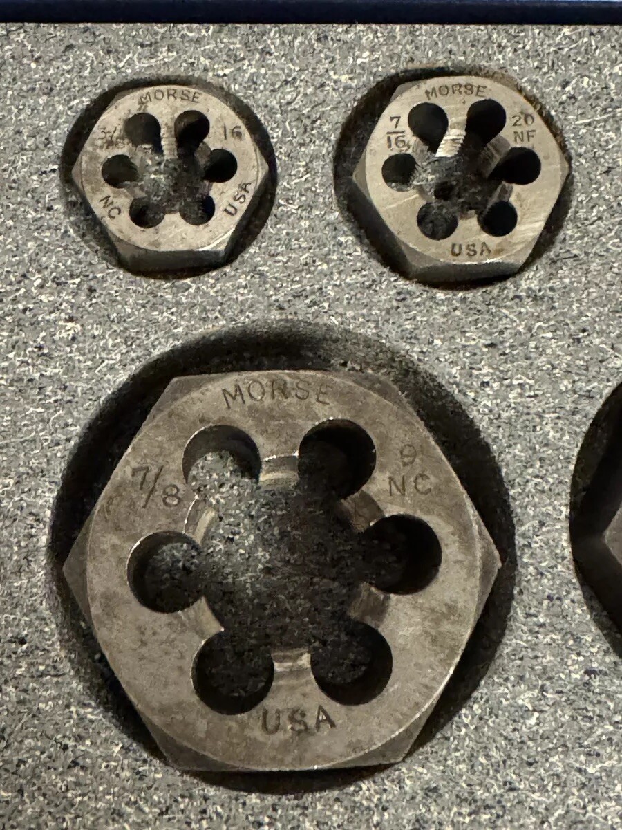 Hex Die Rethreading Carbon Steel Morris NC. 1”, 7/8, 3/4, 1/4 7/16, 9/16, 3/8