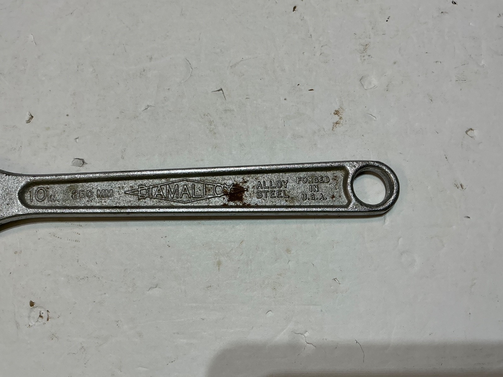 Diamond Tools USA 10″ Inch 250mm Adjustable Wrench Vintage Chrome Finish