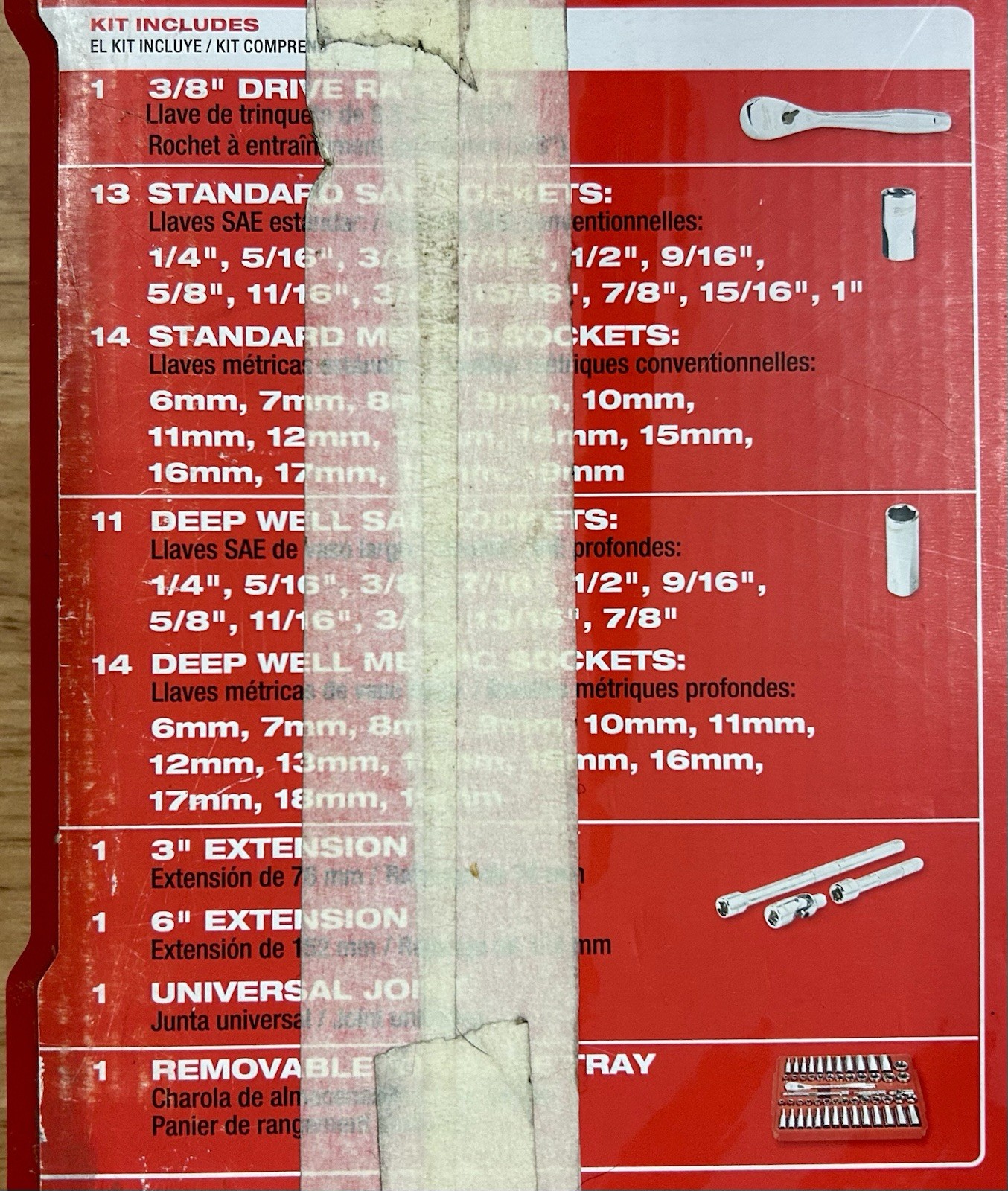 Milwaukee 3/8″ Drive 56pc Ratchet & Socket Set FOUR FLAT SIDES 48-22-9008 NEW