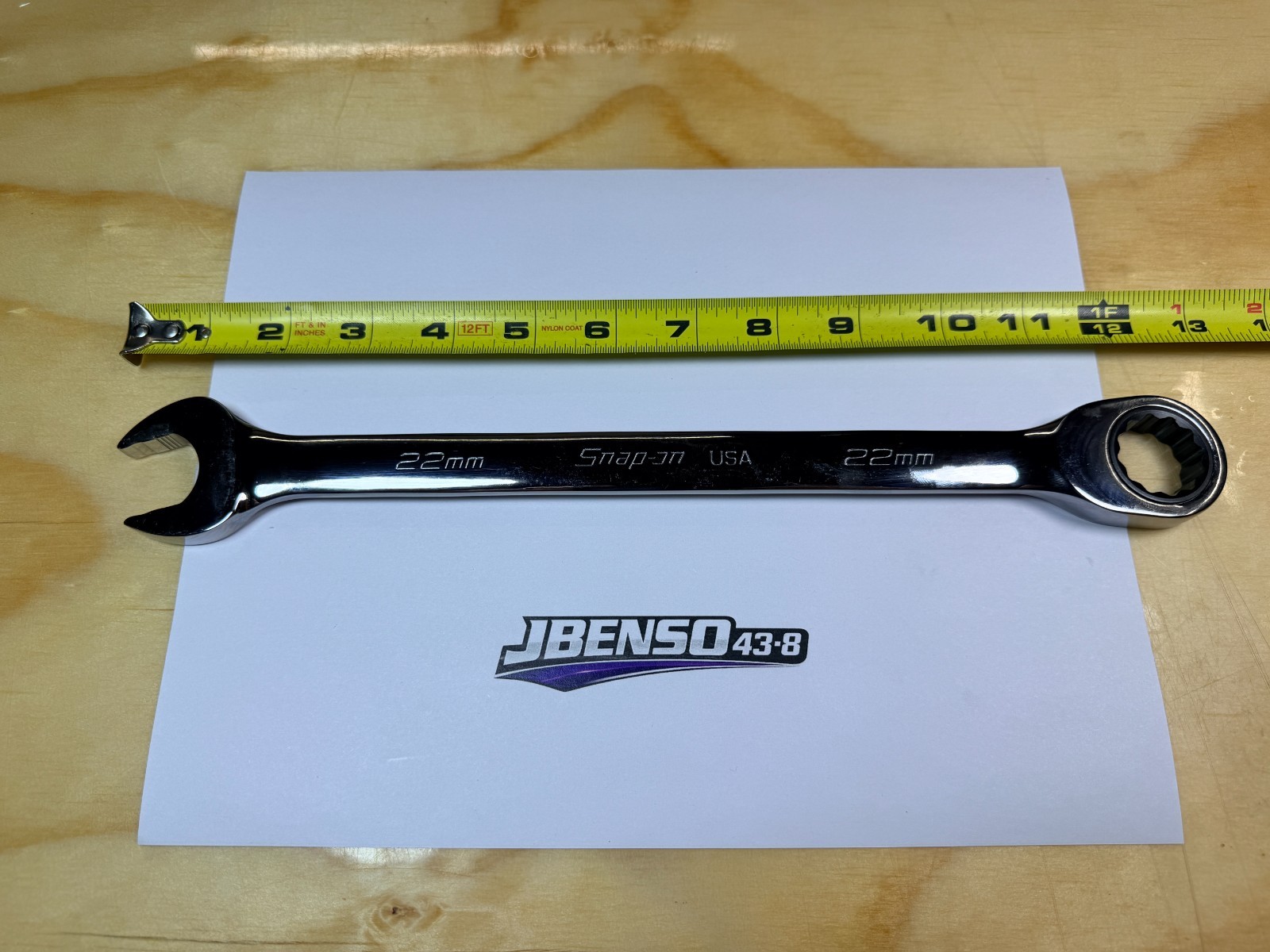 Snap-on Tools NEW 22mm Metric 0° Non-Reversing Ratcheting Combo Wrench SOXRM22A
