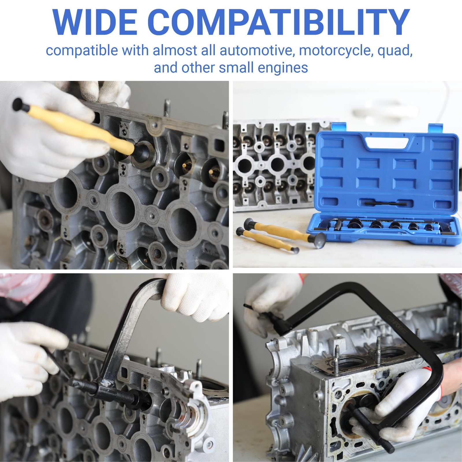Valve Spring Compressor – 10 Pc Removal Tool Kit, Valve Lappers for Car, ATV