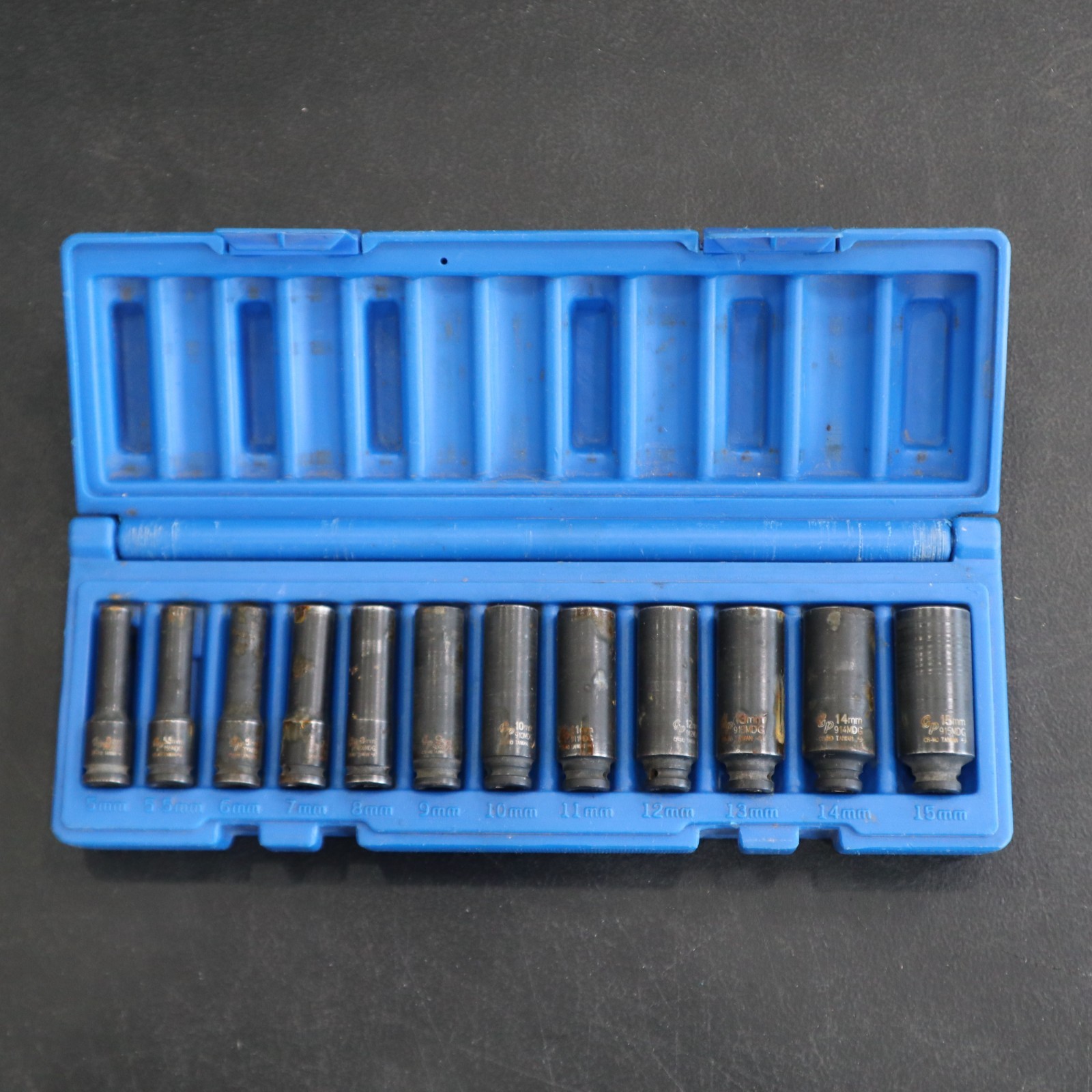 GREY PNEUMATIC 9712MDG 1/4″ Dr Metric 6-Point Deep Magnetic Impact Socket Set