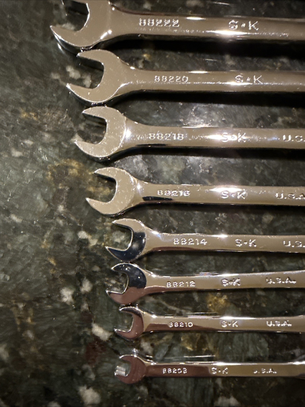 S-K 86014 Professional Tools 16-Piece Superkrome SAE Fractional Wrench Set USA