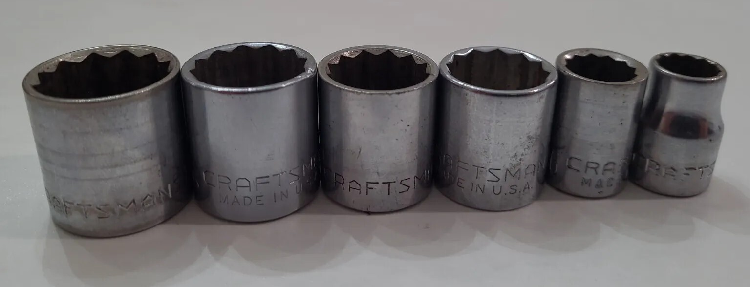 3/8″ Drive Craftsman V series Socket Set 12 point 6 point Deep Regular Sockets