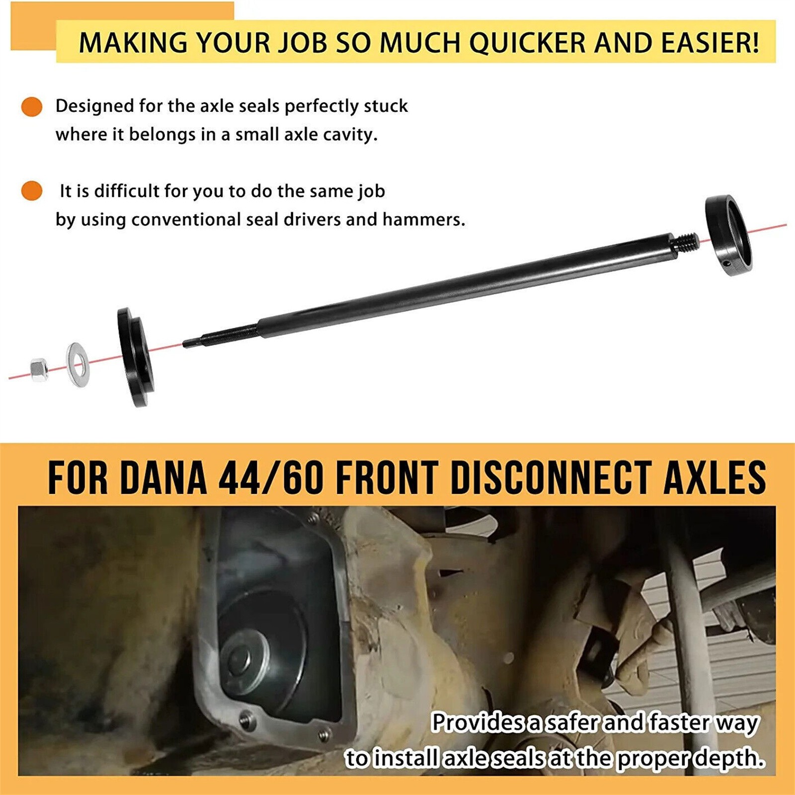 5041A Front Axle Seals Installer Tool Kit for Dodge Jeep with Dana 44/60 Axles