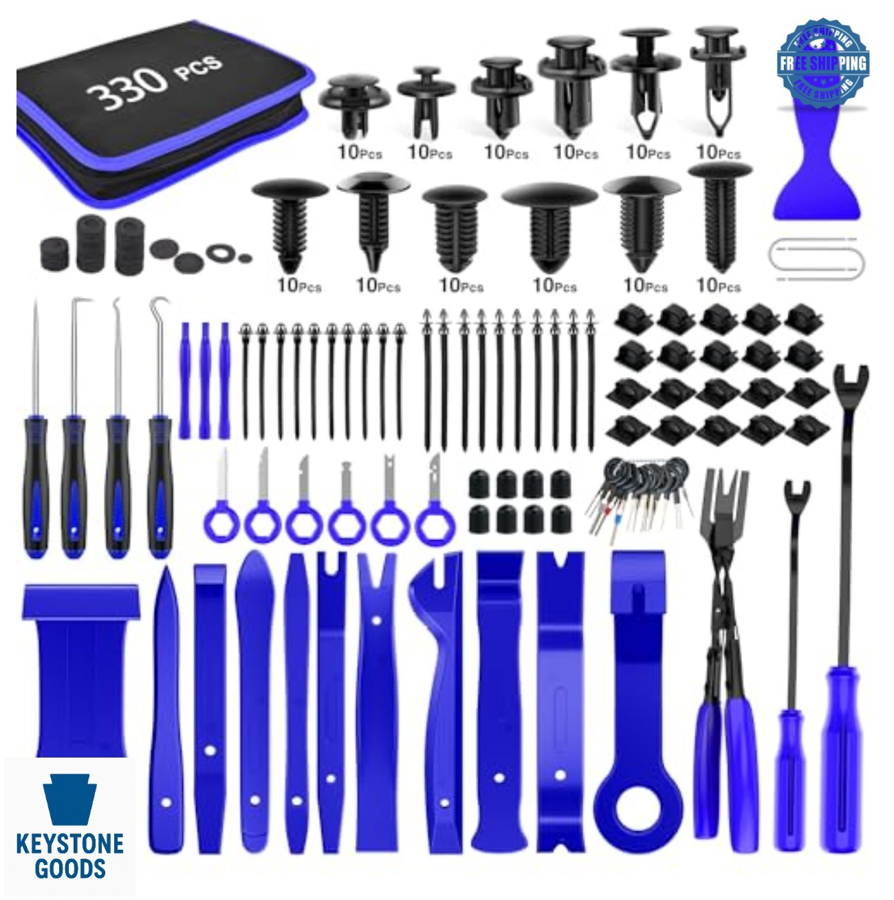 330 Piece Trim Removal Tool Kit Auto Push Pin Clip Set Pliers Pry Tool Car Panel