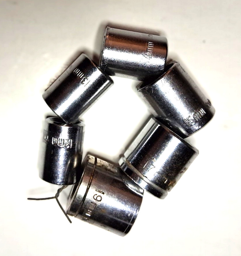 UNBRANDED METRIC SOCKET SET: 12, 13, 14, 15, 17, & 19mm, 12 PT, TAIWAN