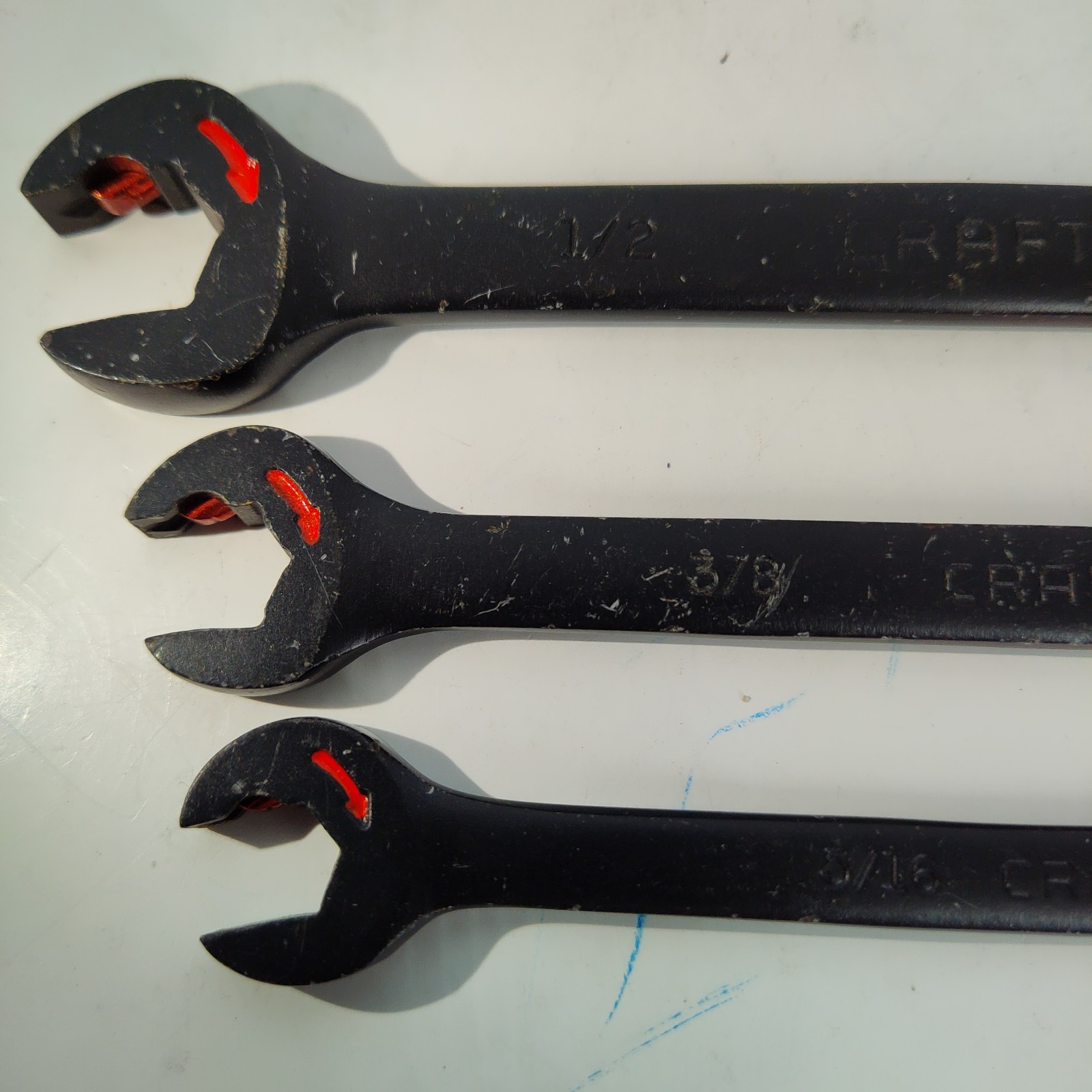 3X Craftsman Black Oxide Combination SAE Speed Wrench Set D-AD Open Box