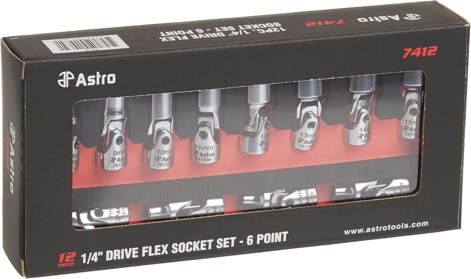 Flex Socket Set Gearwrench Swivel Socket Set Metric 1/4 Inch Drive 6 Point 12 PC