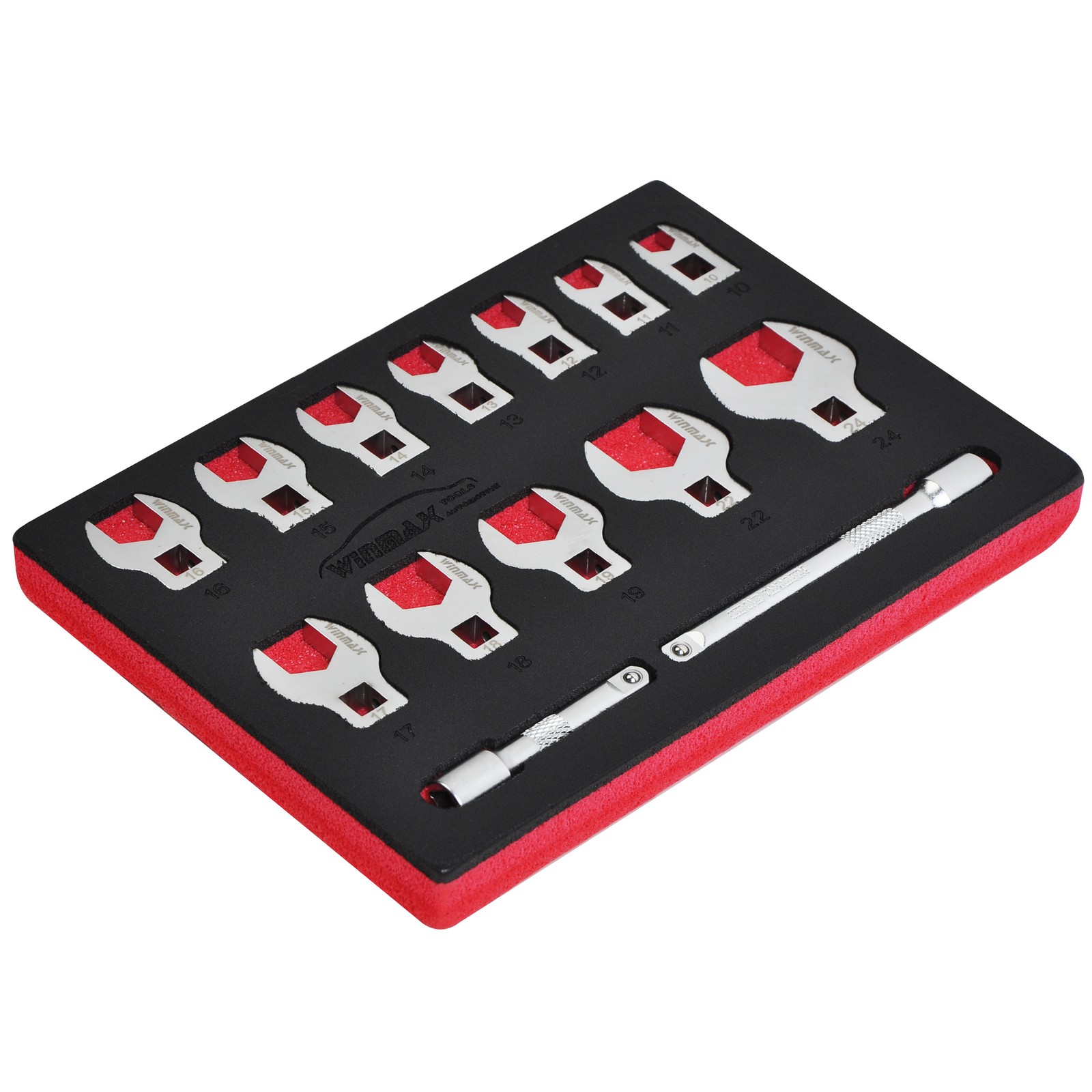 3/8″ Drive Flare Nut Crowfoot Wrench Kit 10-24mm V#, 14pcs Crows Foot Wrench Set