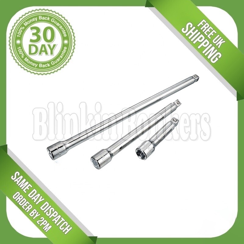 3PC 3/8″ DRIVE SOCKET EXTENSION BAR SET LONG HANDLE TOOL 3″ 6″ 9″ MECHANICS