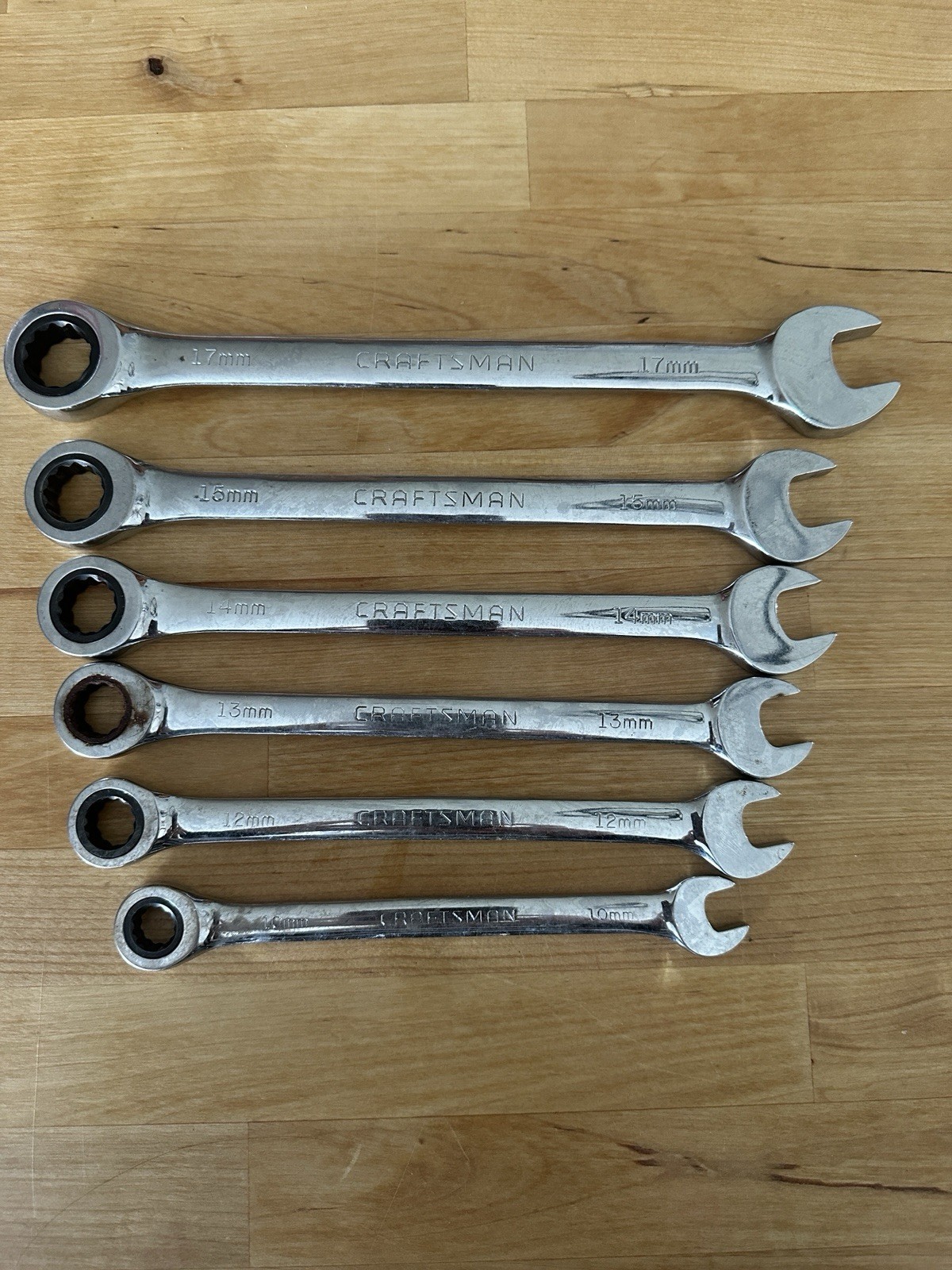 Craftsman Combination Wrench Set 10mm 12mm 13mm 14mm 15mm 17mm