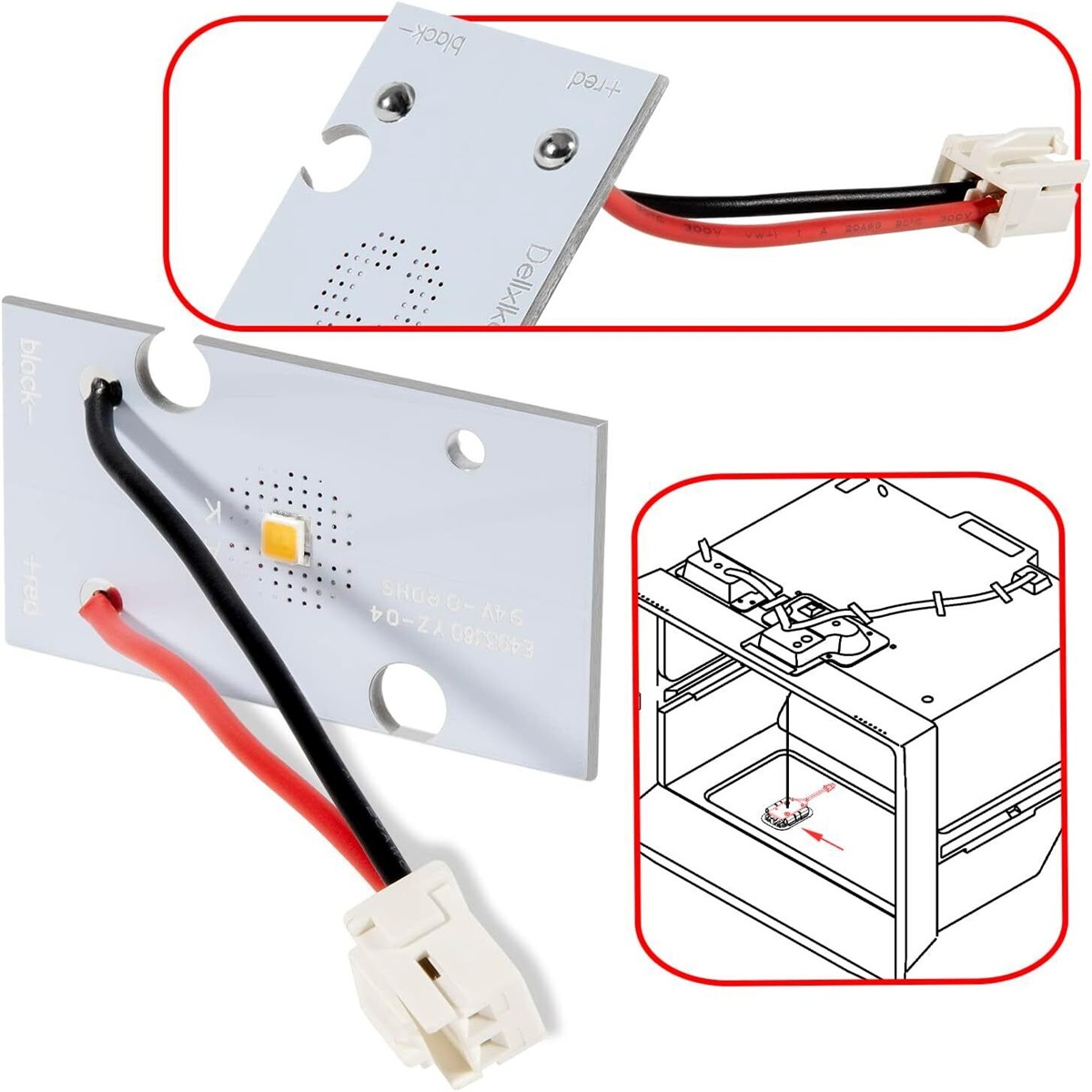 W10843353 Fridge LED Light Board Module for KitchenAid & Whirlpool
