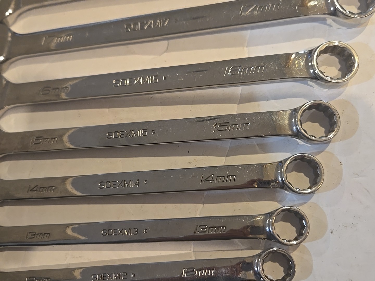 SNAP-ON TOOLS 9 PIECE METRIC FLANK DRIVE PLUS COMBINATION WRENCH SET 10MM-18MM