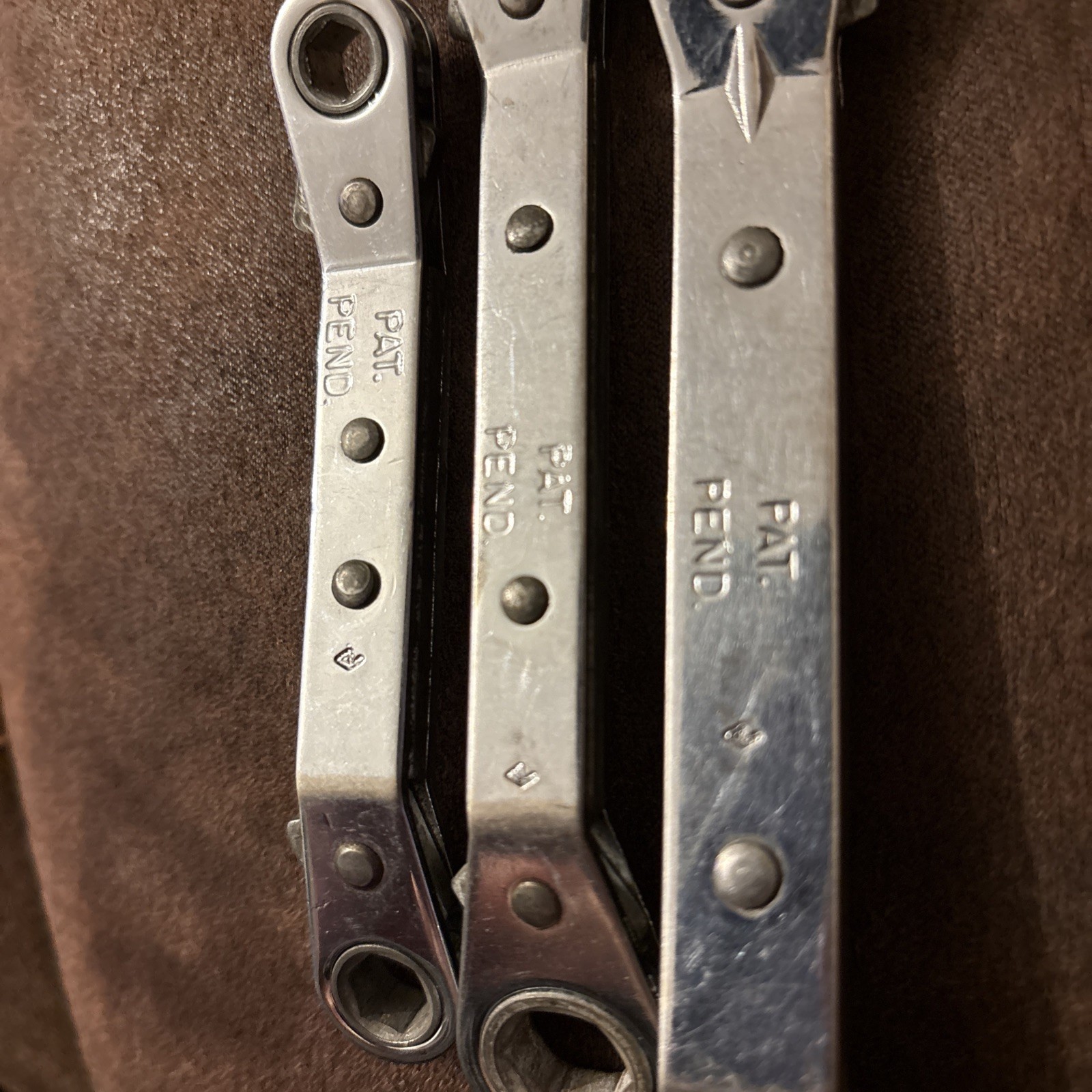3 VTG Craftsman Box End Ratchet Wrench 1/4″ to 9/16″ USA 6 Point Pat Pen Rare