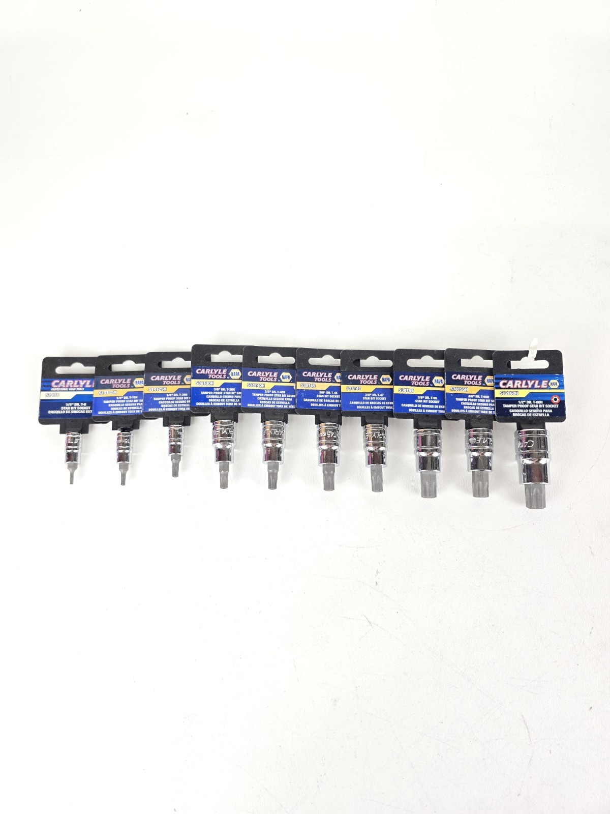 Napa Carlyle 1/4, 3/8, 1/2 DR STAR BIT Socket Set T8-T60 Mix Tamper Proof & Reg