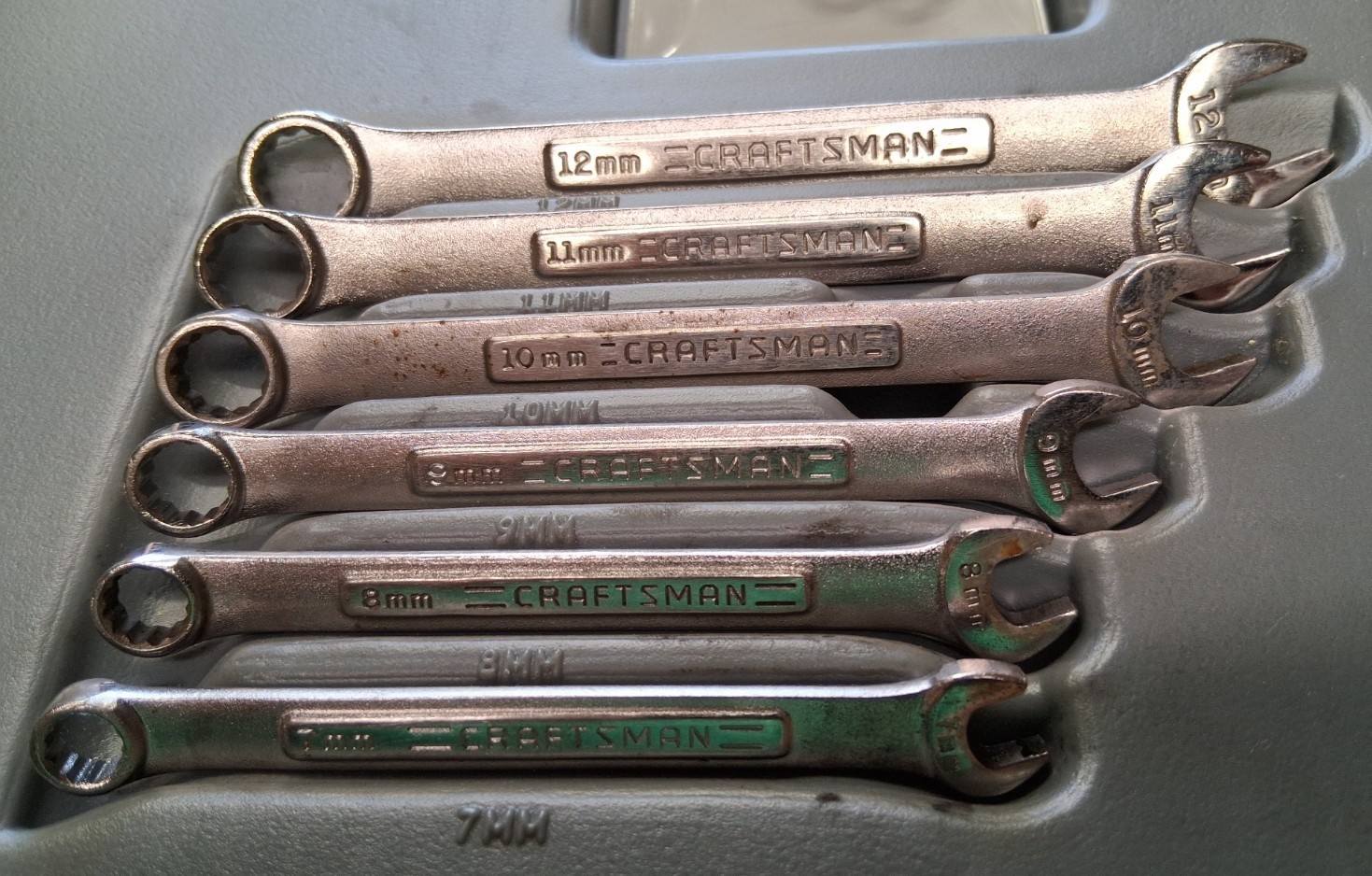 Vintage Craftsman 26-Piece Metric Combination Wrench Set 12pt w/Case 44128 USA