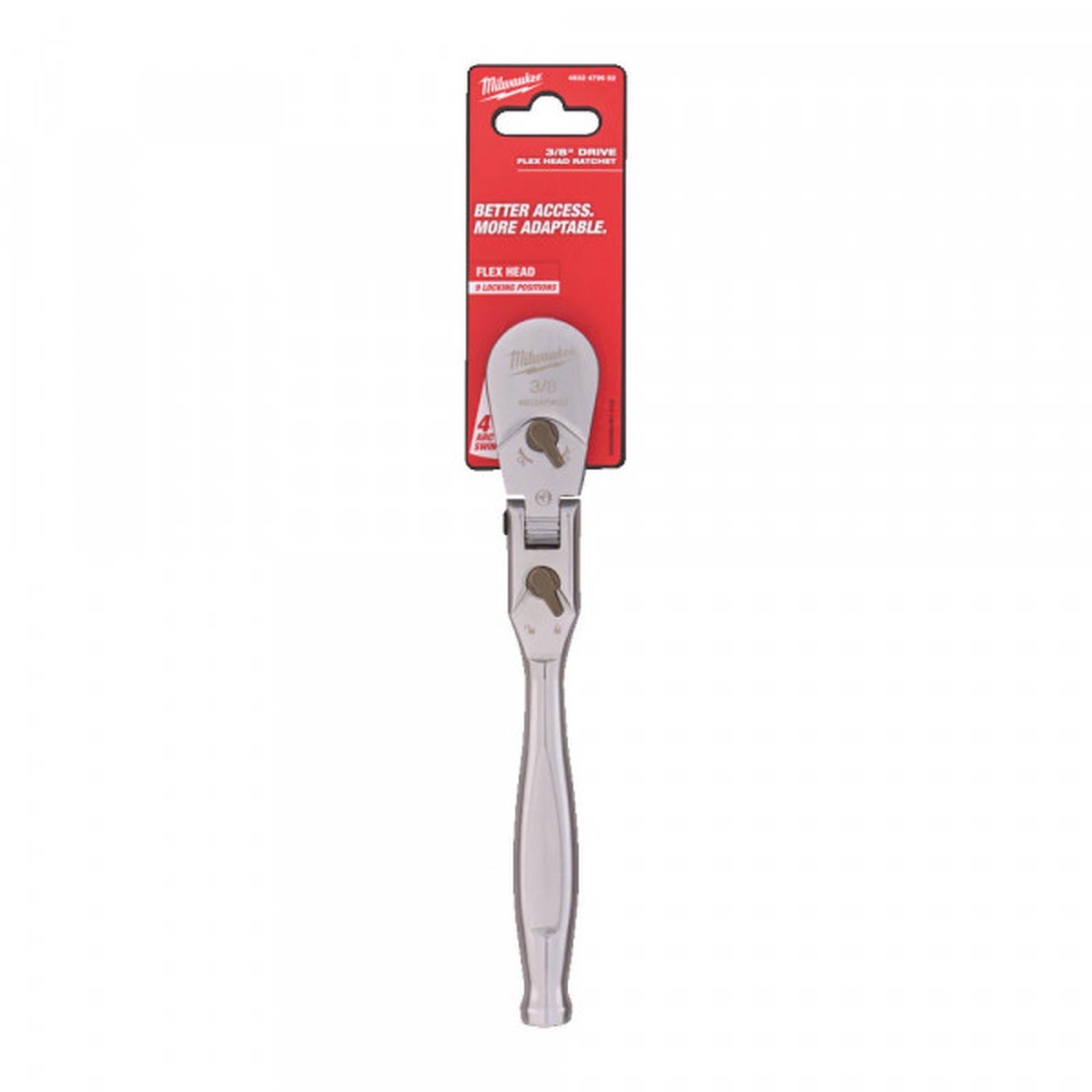 Flexible Head Ratchet – 3/8 Inch Drive – Lockable Flex Head – MILWAUKEE