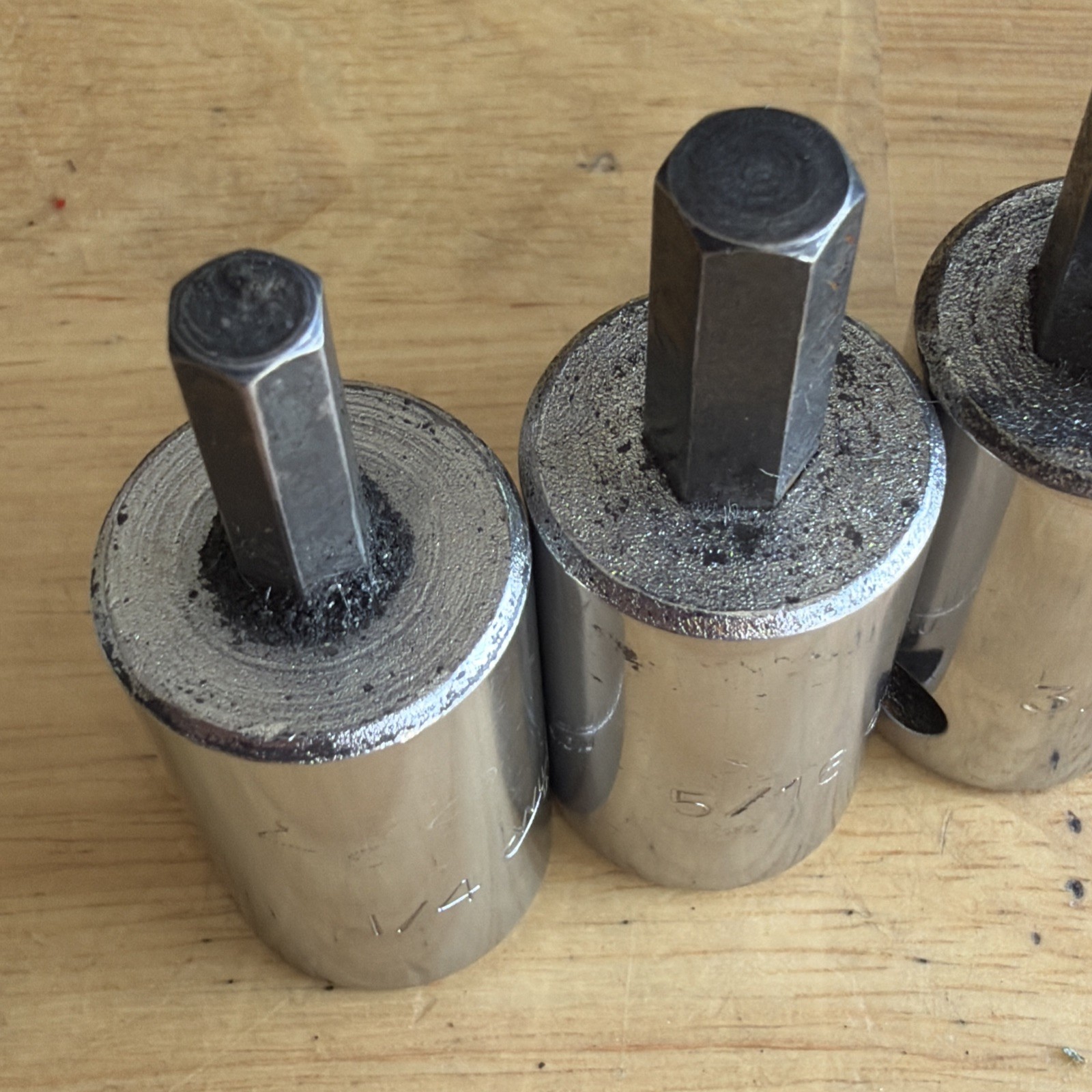 Williams SAE Hex Bit Driver Socket Set 1/2″ Drive 1/4″ to 5/8″ 6pc USA READ!