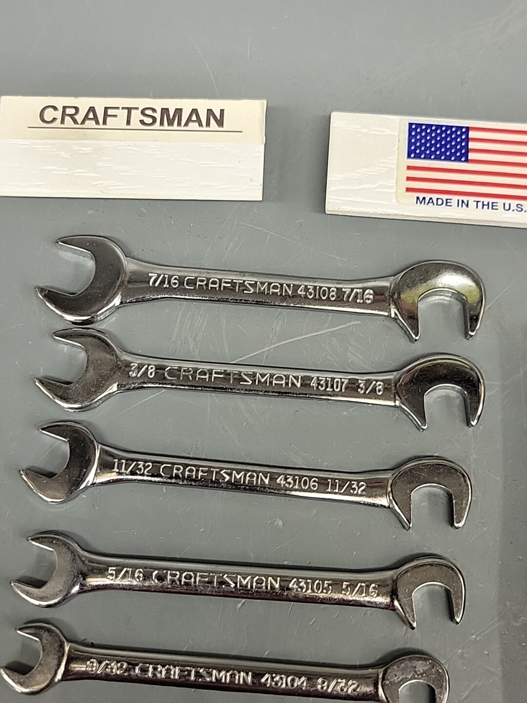 Sears Craftsman 8-Pc Open End Ignition Wrench Set 4306 New Old Stock USA
