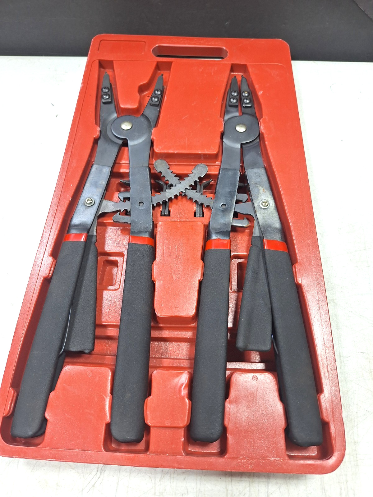 Universal Circlip Snap Pliers Tool Set, Retaining With Replacement Tips 16″