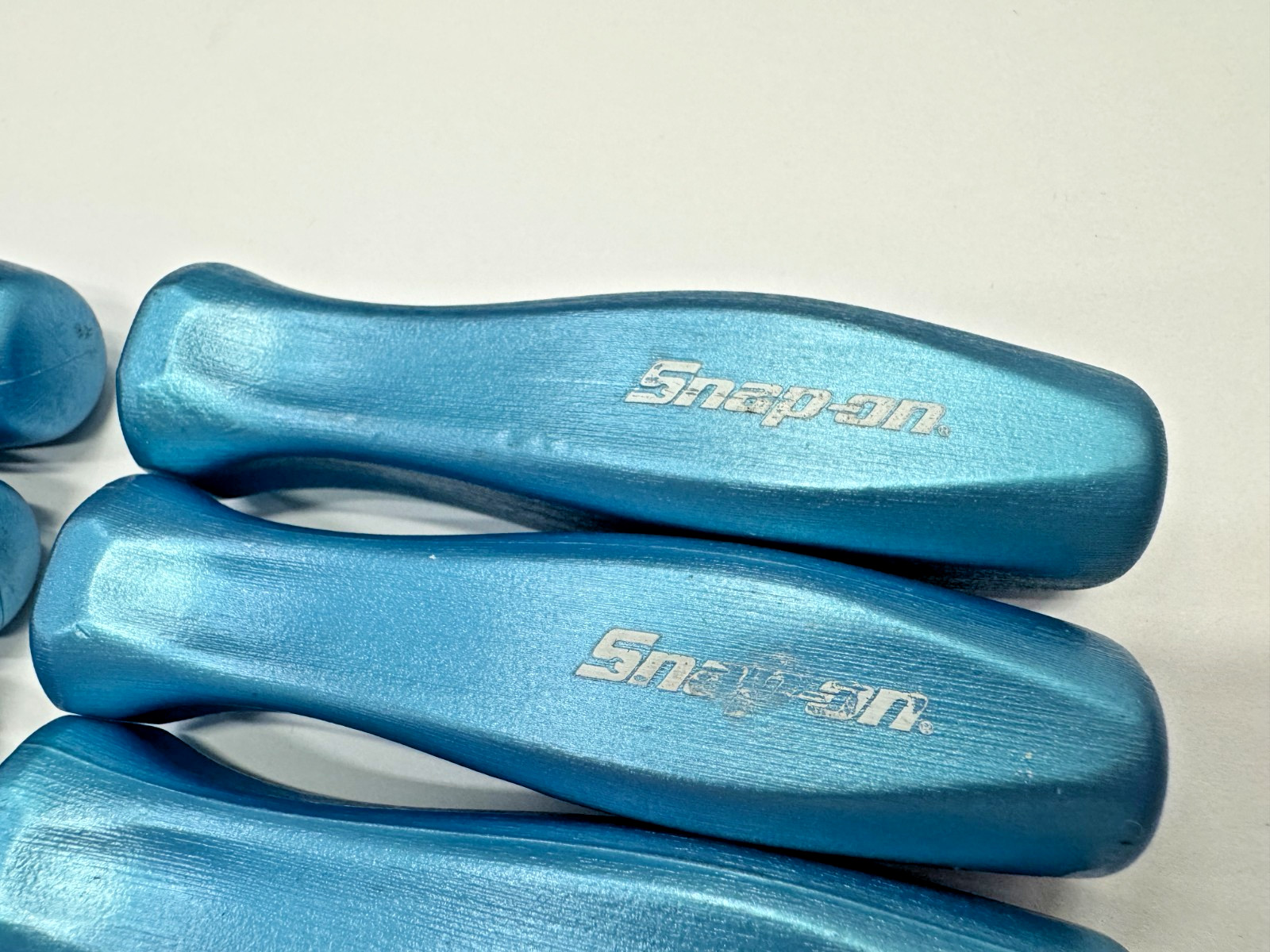 Snap-on Tools PEARL BLUE 3/8″ Drive Replacement Ratchet Hard Grip 6PC Lot Dinged