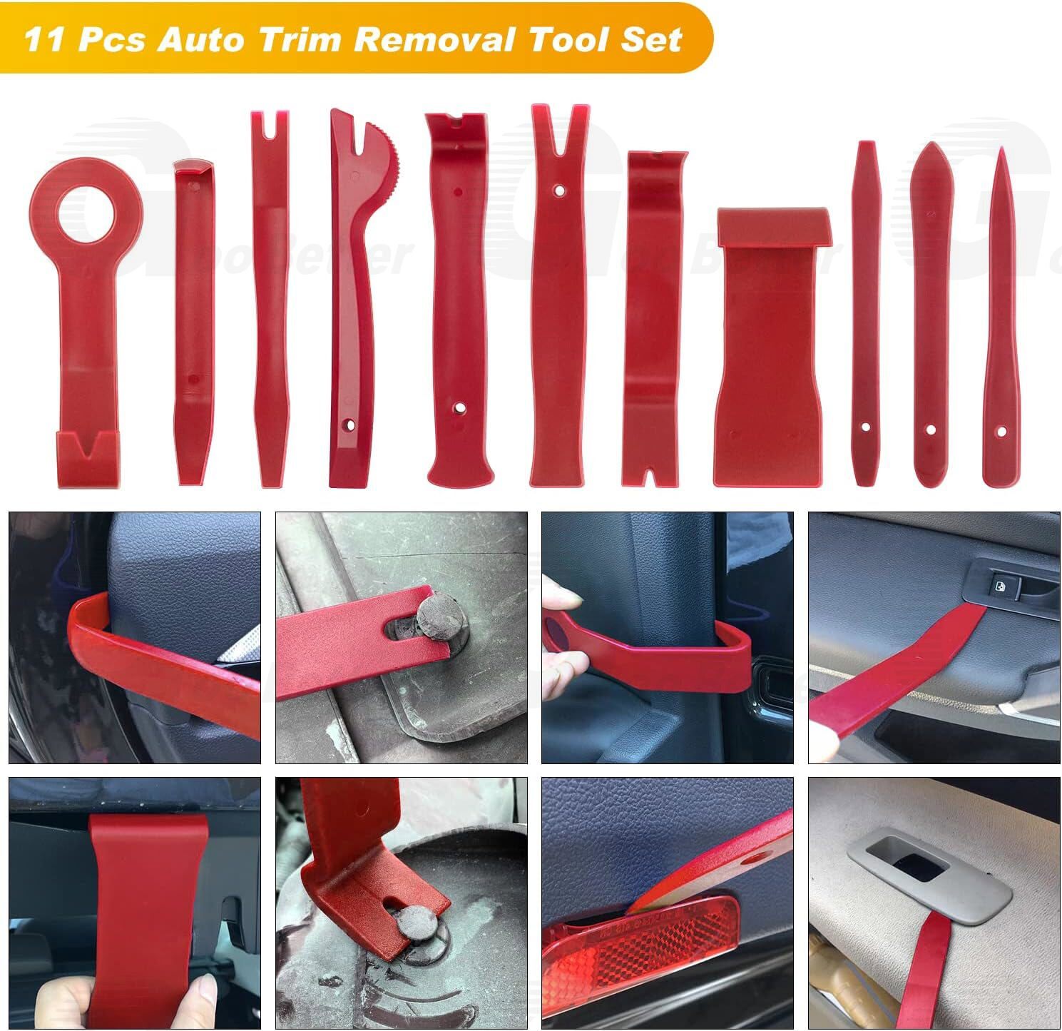 19pcs Car Trim Removal Tool Kit Radio Hand Pry Panel Door Interior Clip Plastic