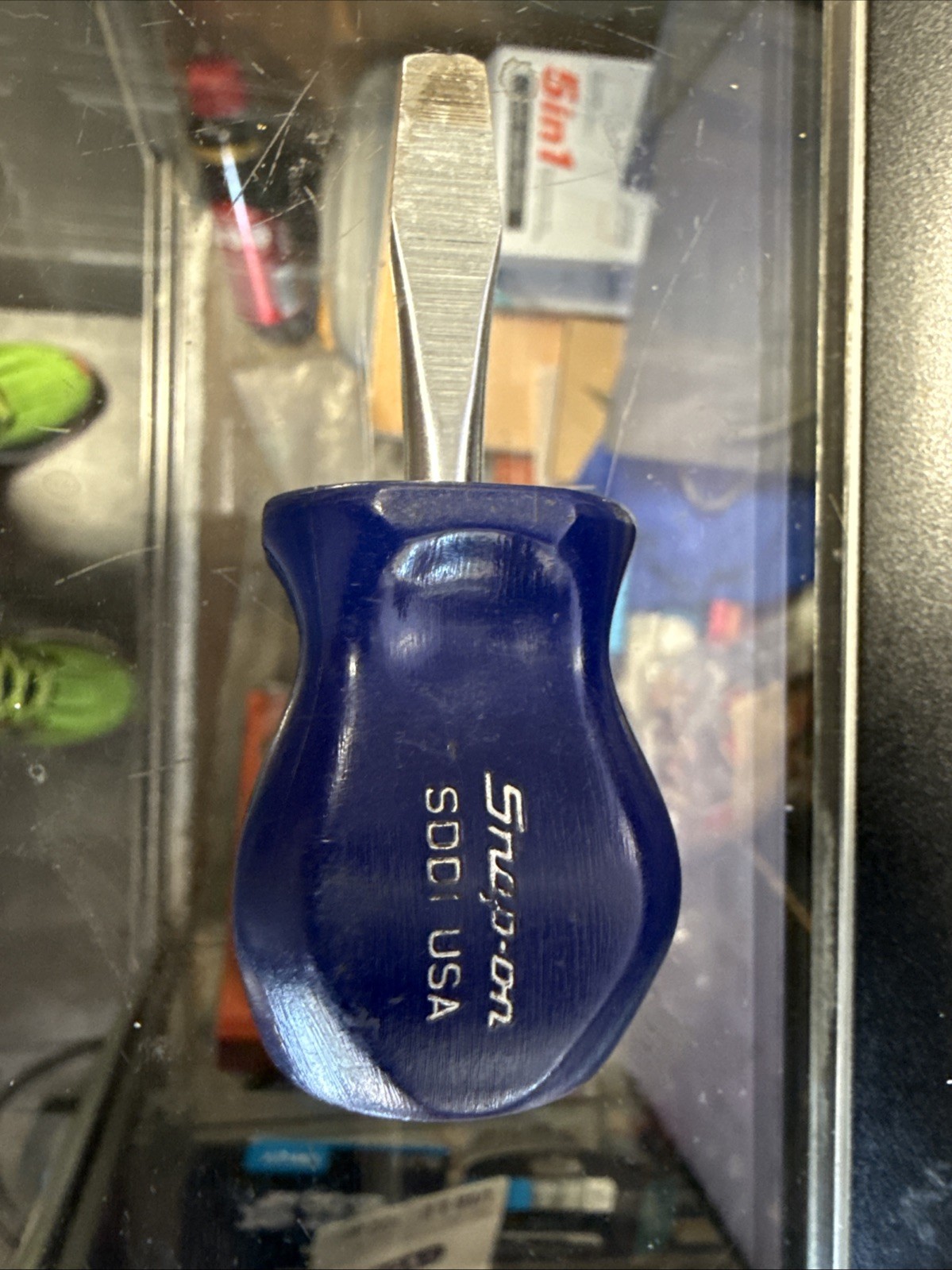 Snap-On VINTAGE SDD1 FLAT SLOTTED STUBBY BLUE COLOR VARIANT SCREWDRIVER RARE