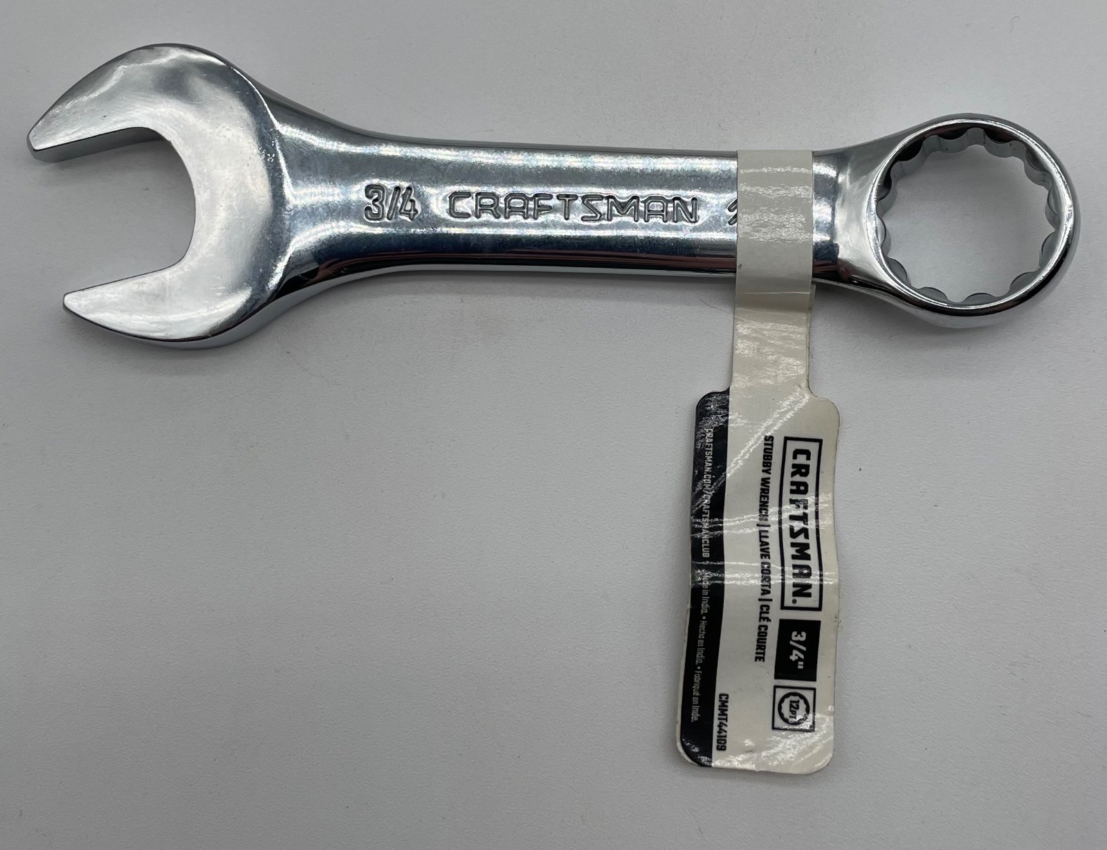 Craftsman 3/4″ 12 Point Stubby Polished Chrome Combination Wrench CMMT44109