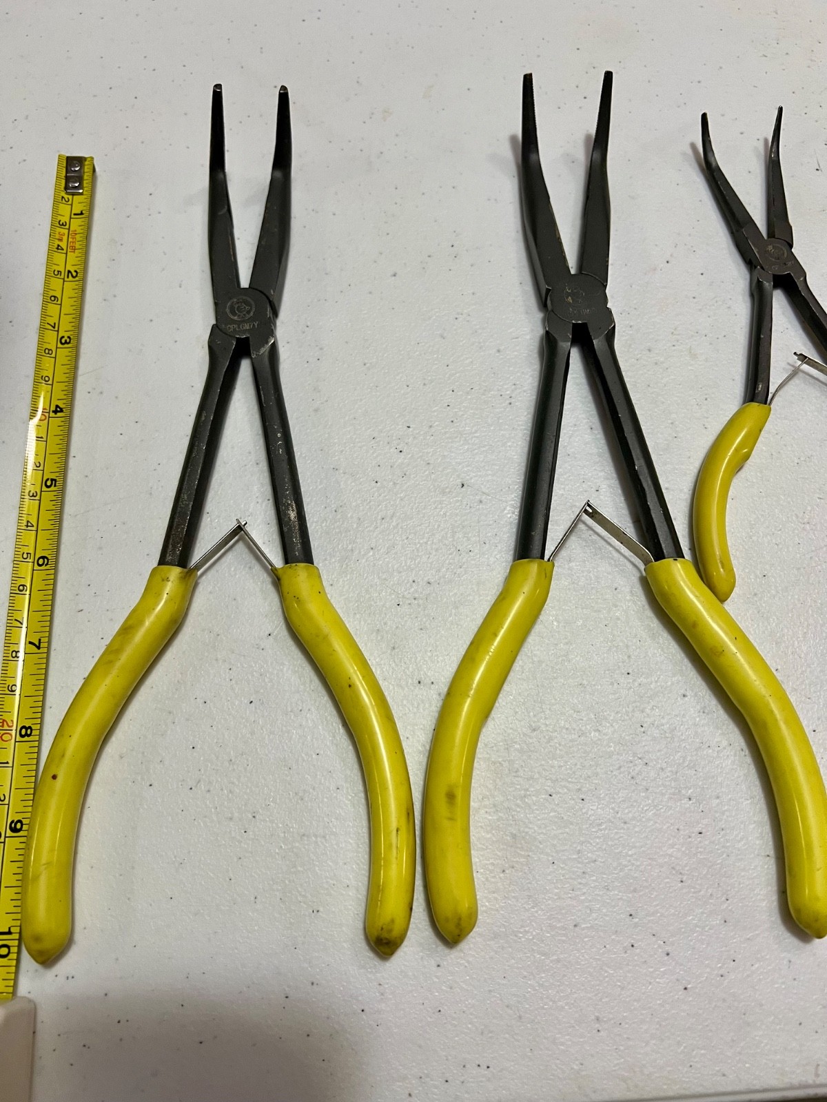 CORNWELL TOOLS 7 PIECE LONG REACH PLIERS SET YELLOW HANDLES NEEDLE NOSE