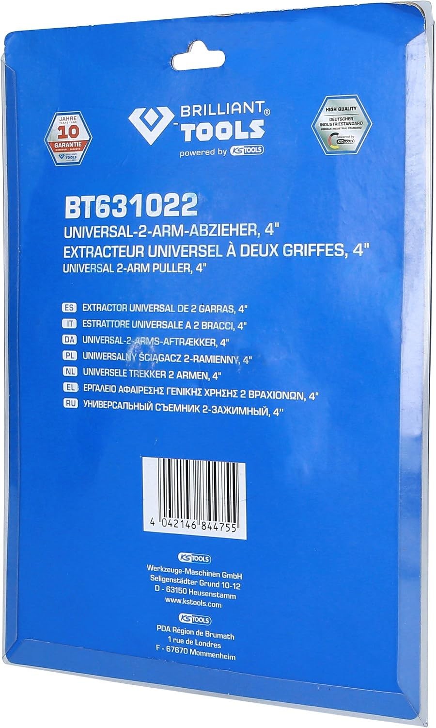 BT631022 Universal 2Arm Puller, 4″ Powered by KS TOOLS