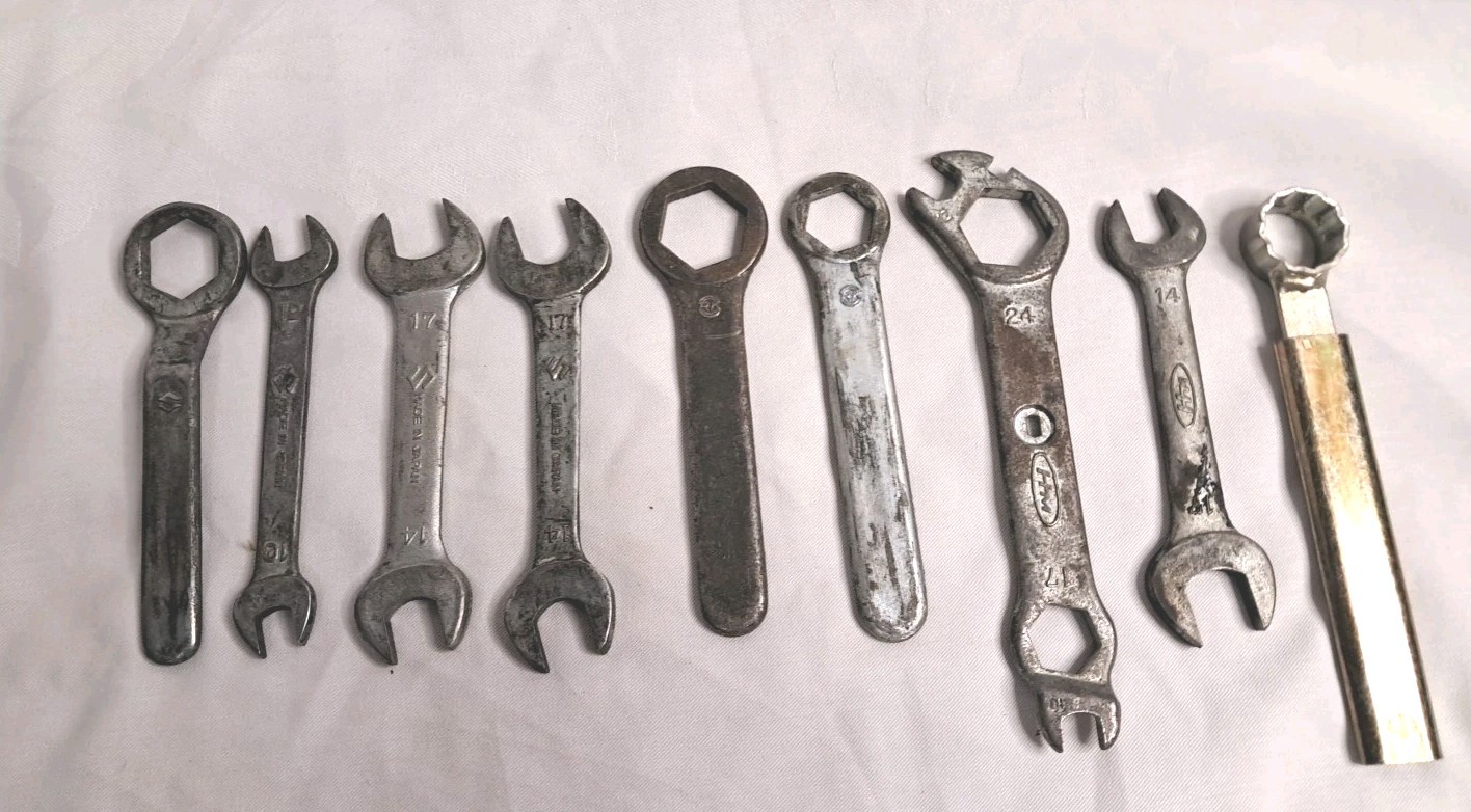 Lot Of 9 Vintage Motorcycle Tools Suzuki & HM (See Photos For Description)