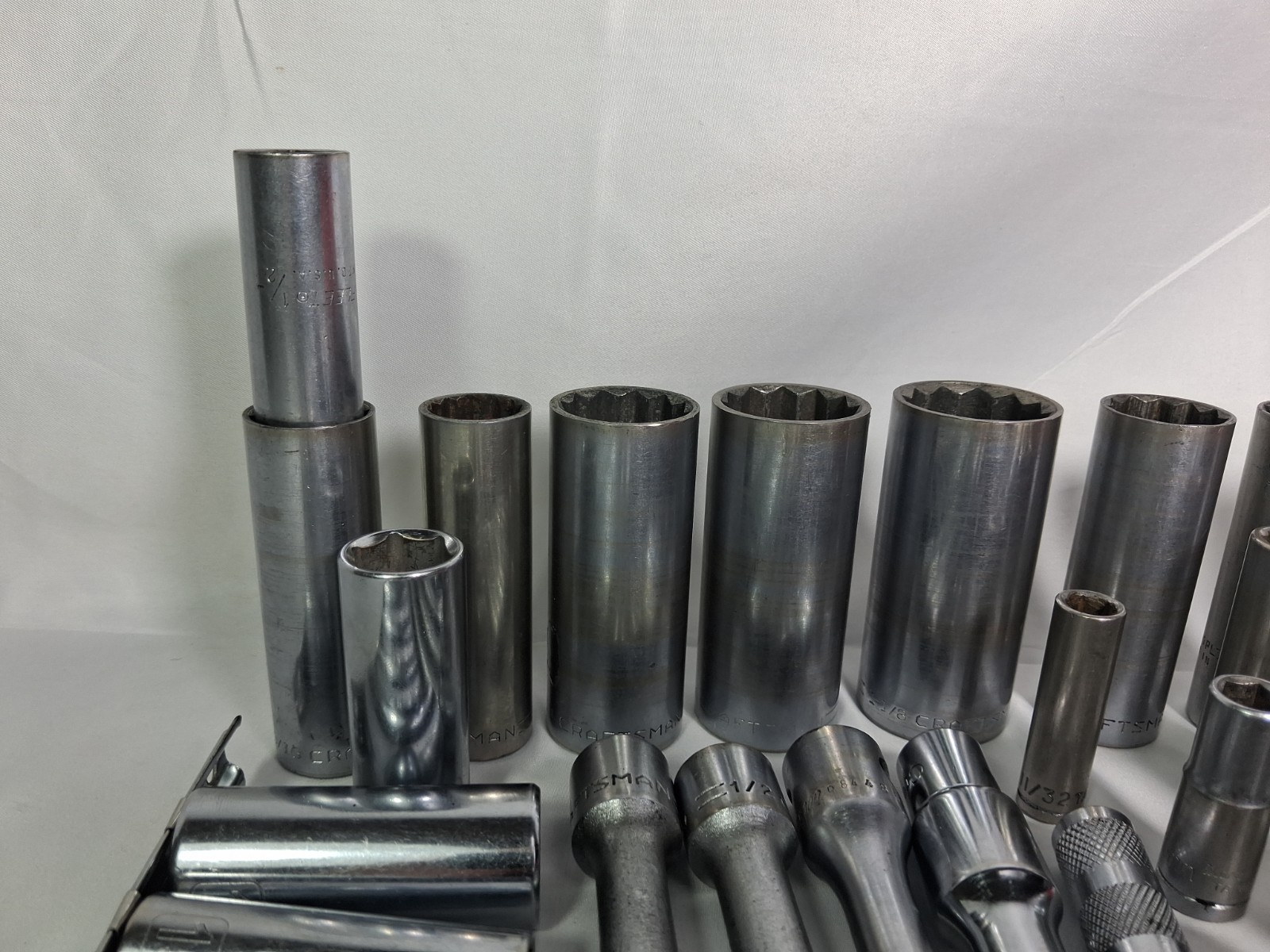 Large Mixed Socket Tool Lot Craftsman Crescent Deep Sockets Extensions Allen…