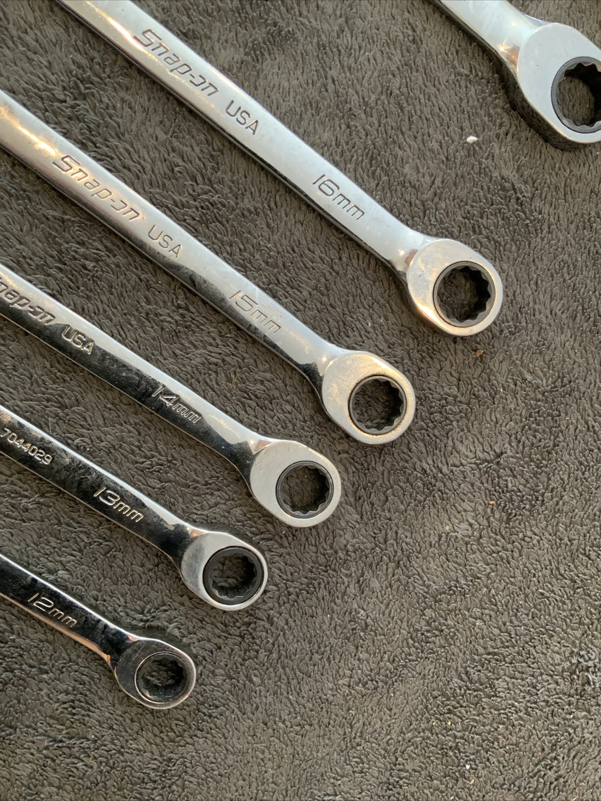 Snap On Non Reversible Ratcheting Wrenches, 12-16…18, 19….21, 22….14mm….L