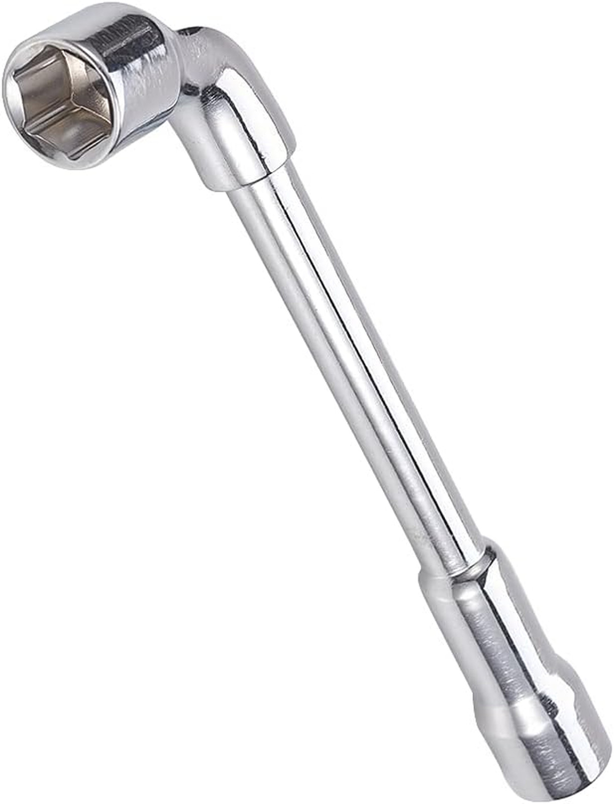 17mm Hex Socket Wrench L Shape Chrome Vanadium Steel 200mm Silver Tone Utility