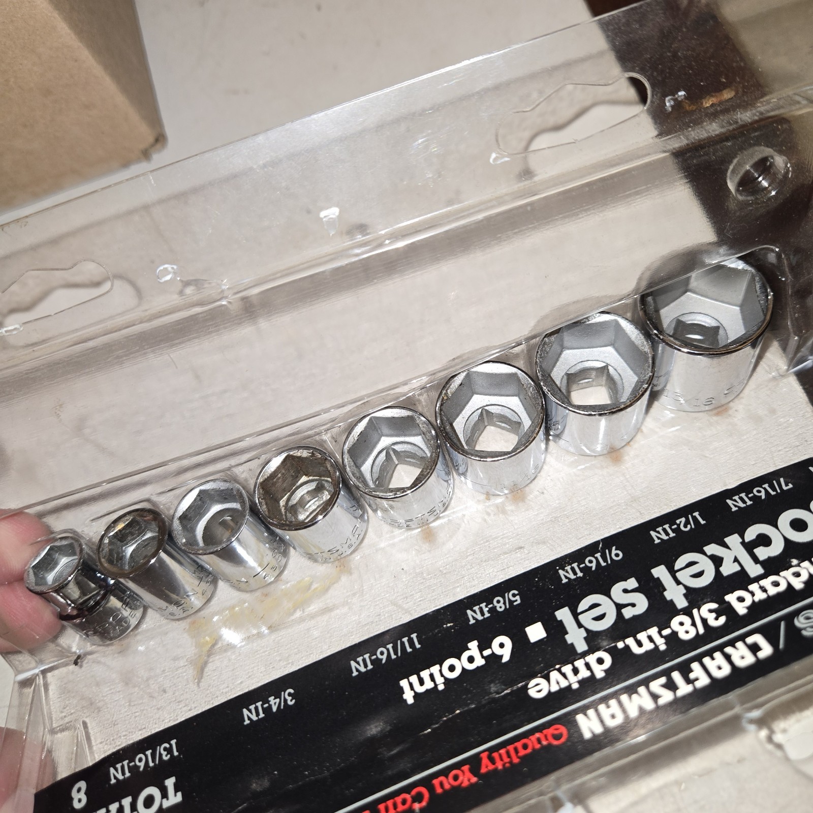 Sears Craftsman USA SAE 3/8″ Drive Socket Set 6pt 34304 G Series Socket Set of 8
