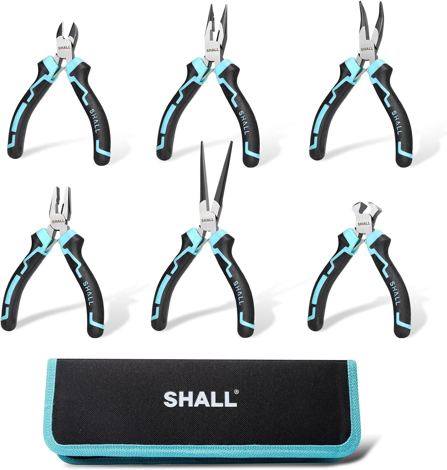 SHALL Mini Pliers Set, 6-Piece Small Tool Set Includes Needle Nose,…