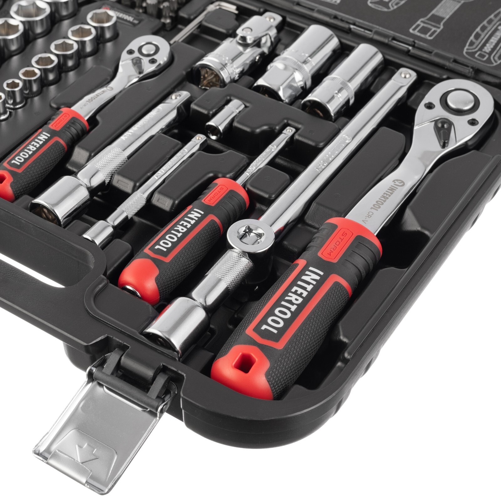 INTERTOOL 73pc 1/4″ and 1/2″ Ratchet Socket Wrench and Bit Set ET08-8073