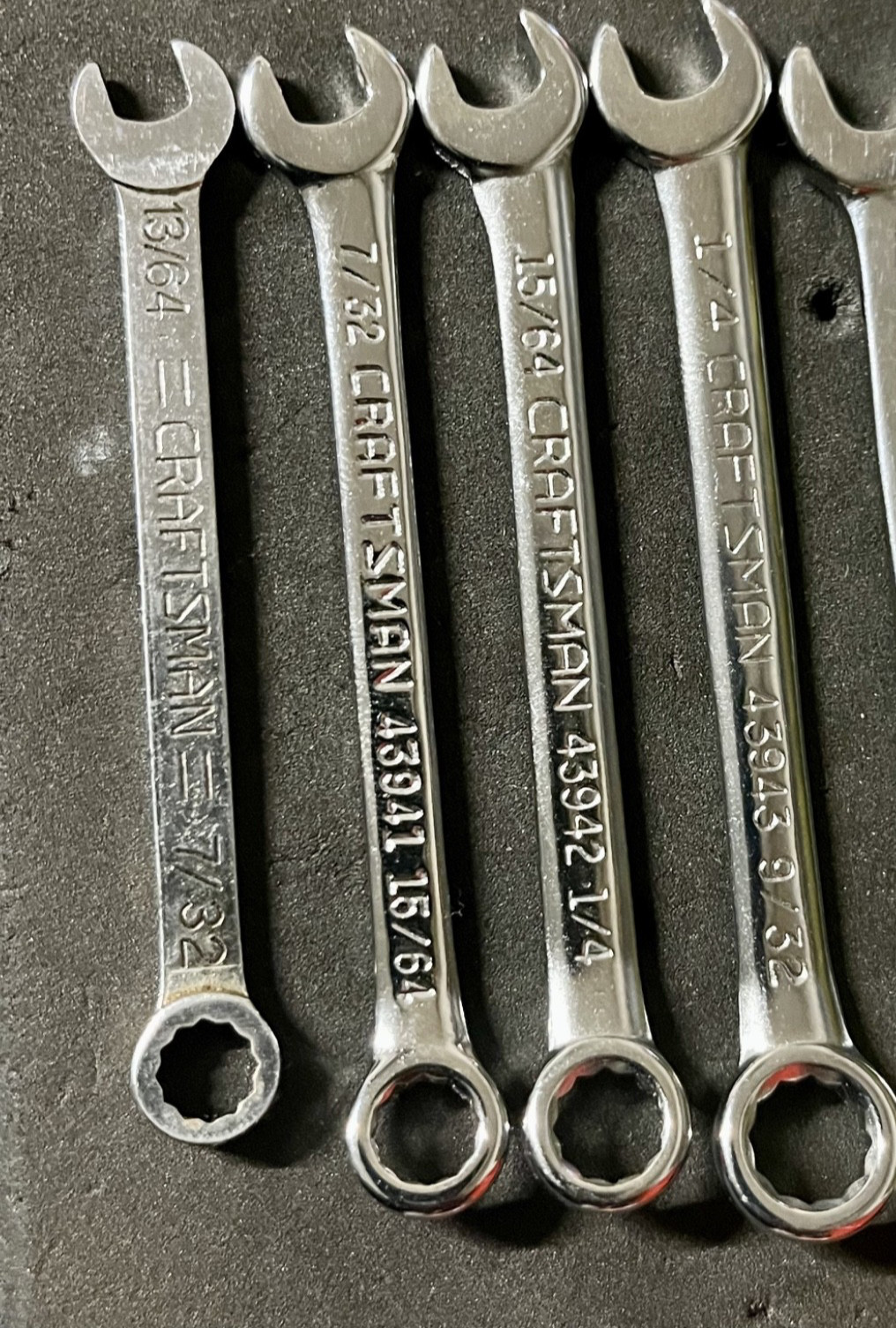 Craftsman SAE Combination Ignition Wrenches 13/64, 15/64, 1/4 , 9/32 –LOT of 4